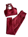 Conjunto brocado vermelho