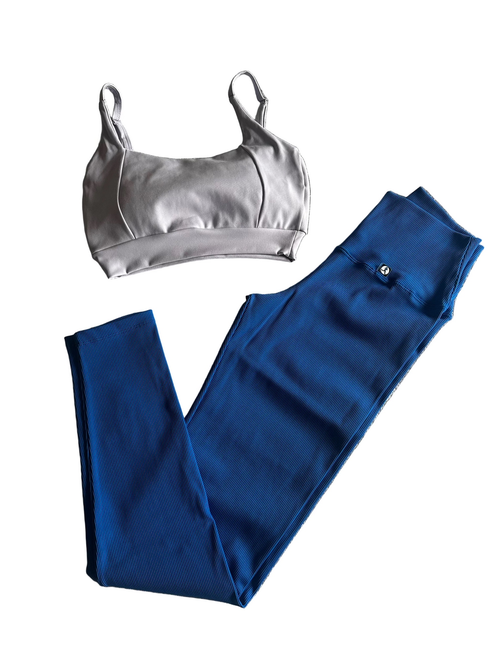 Legging micro canelada azul