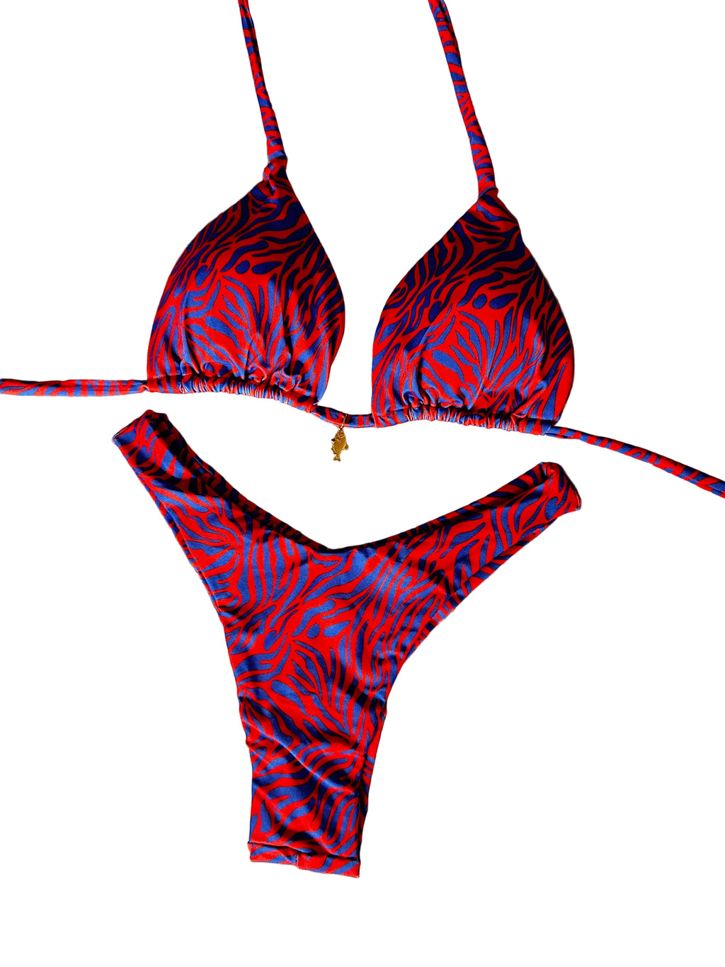 Páreo/Canga animal print azul e rosa