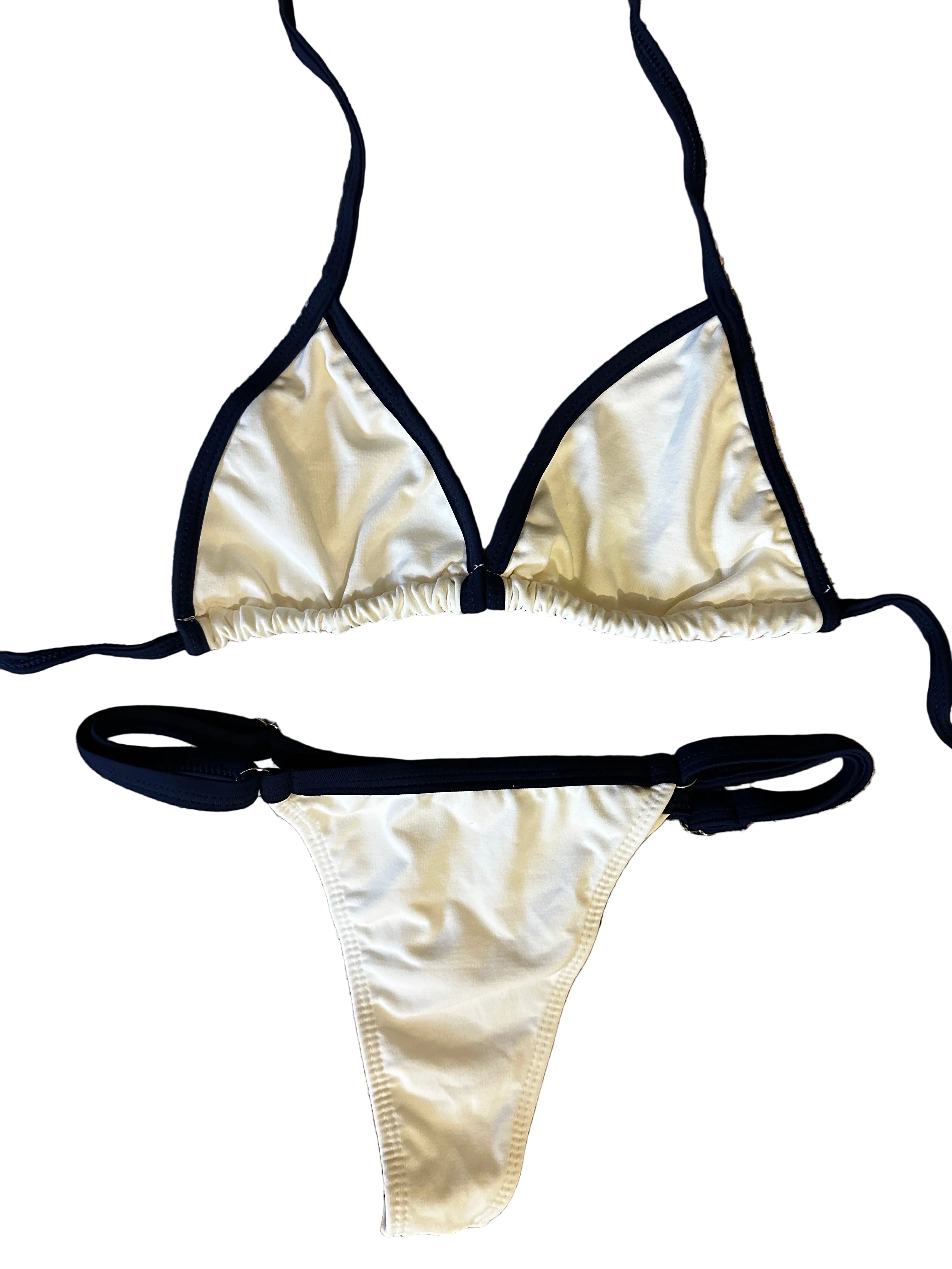 Biquini Melissa Off-White com marinho