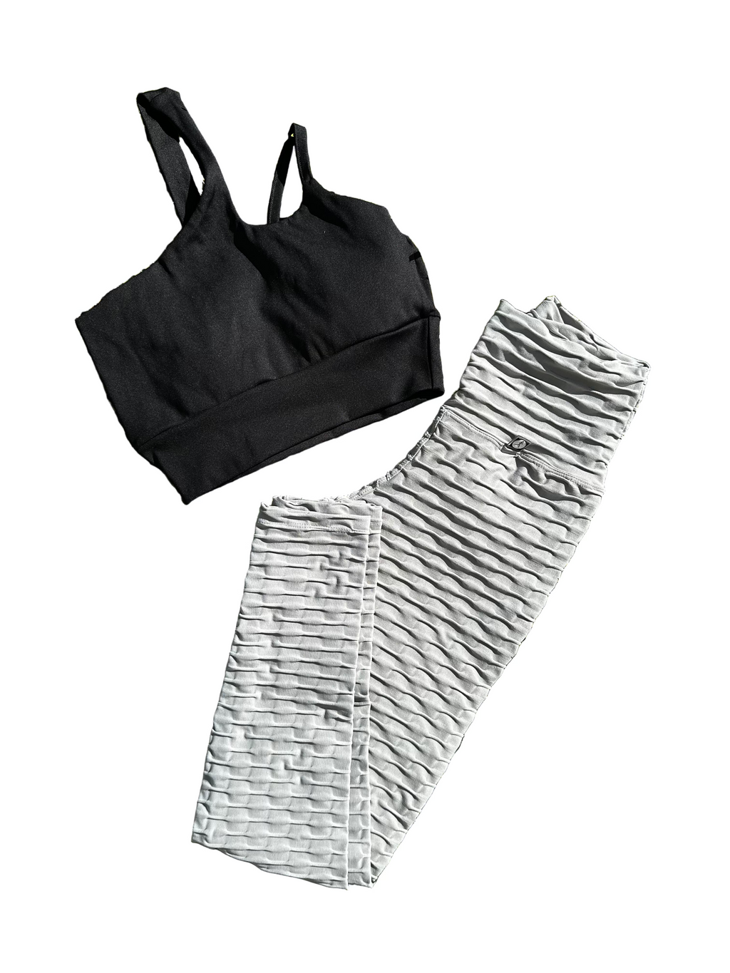 Calça brocada cinza