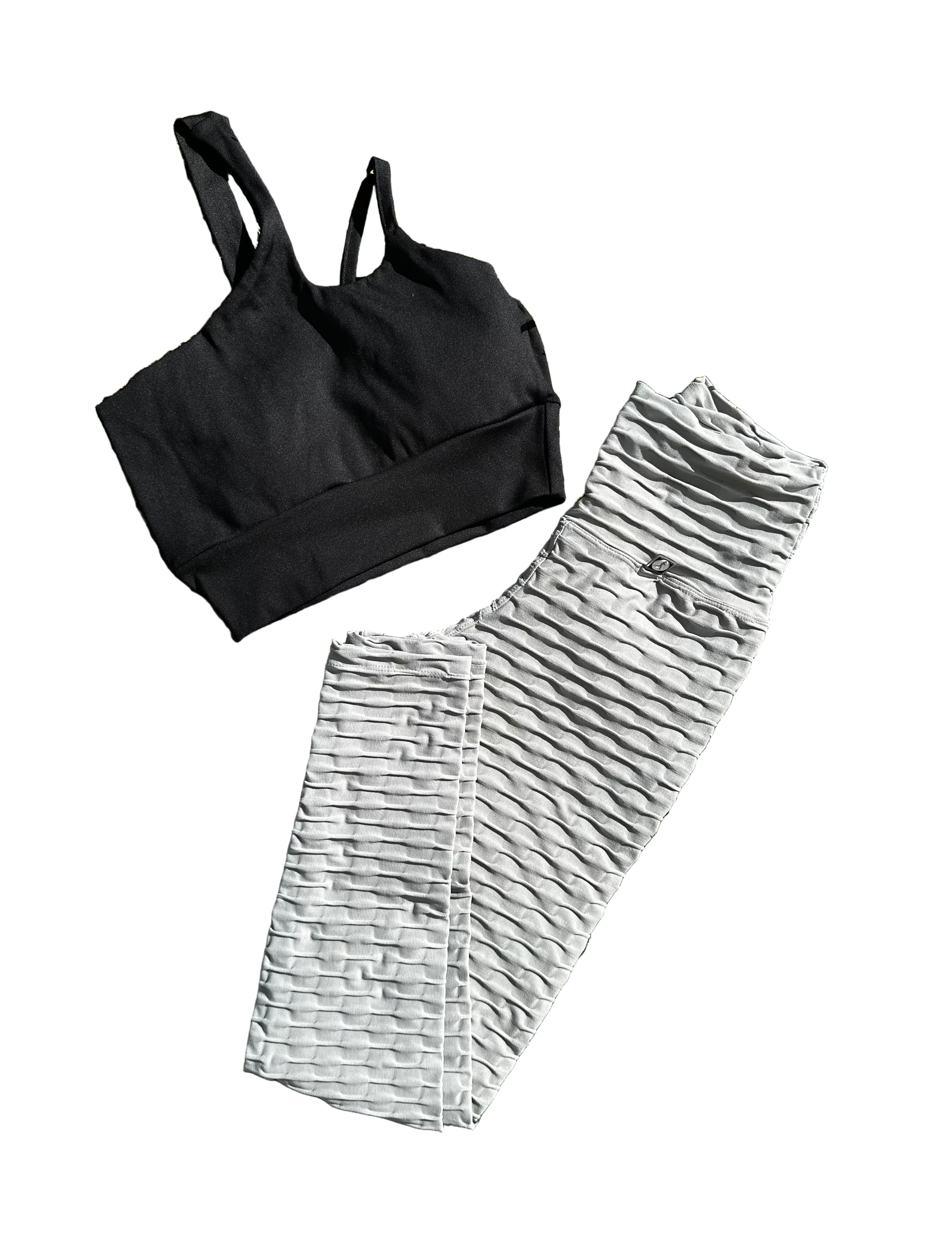 Calça brocada cinza