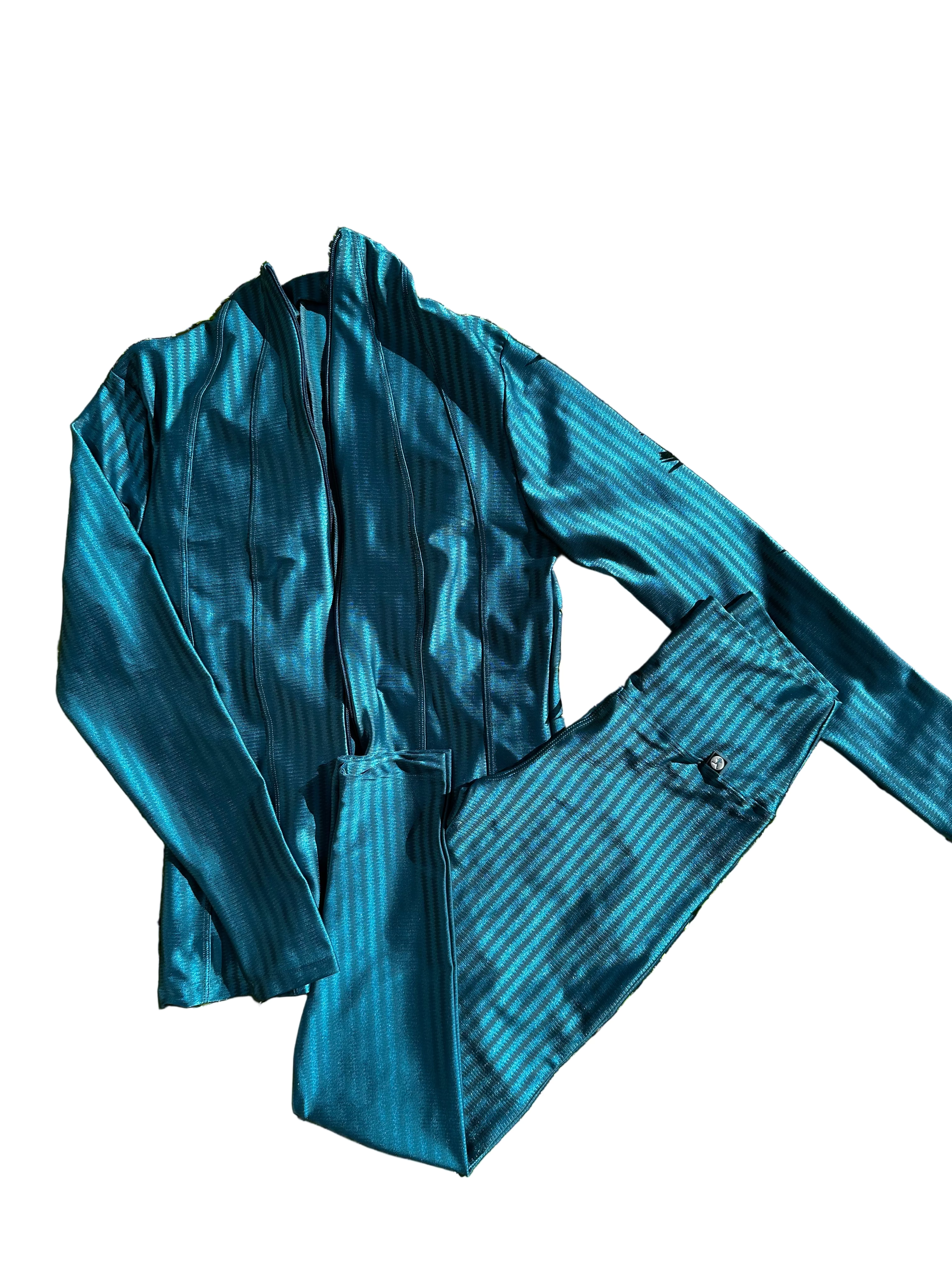 Legging azul acetinada