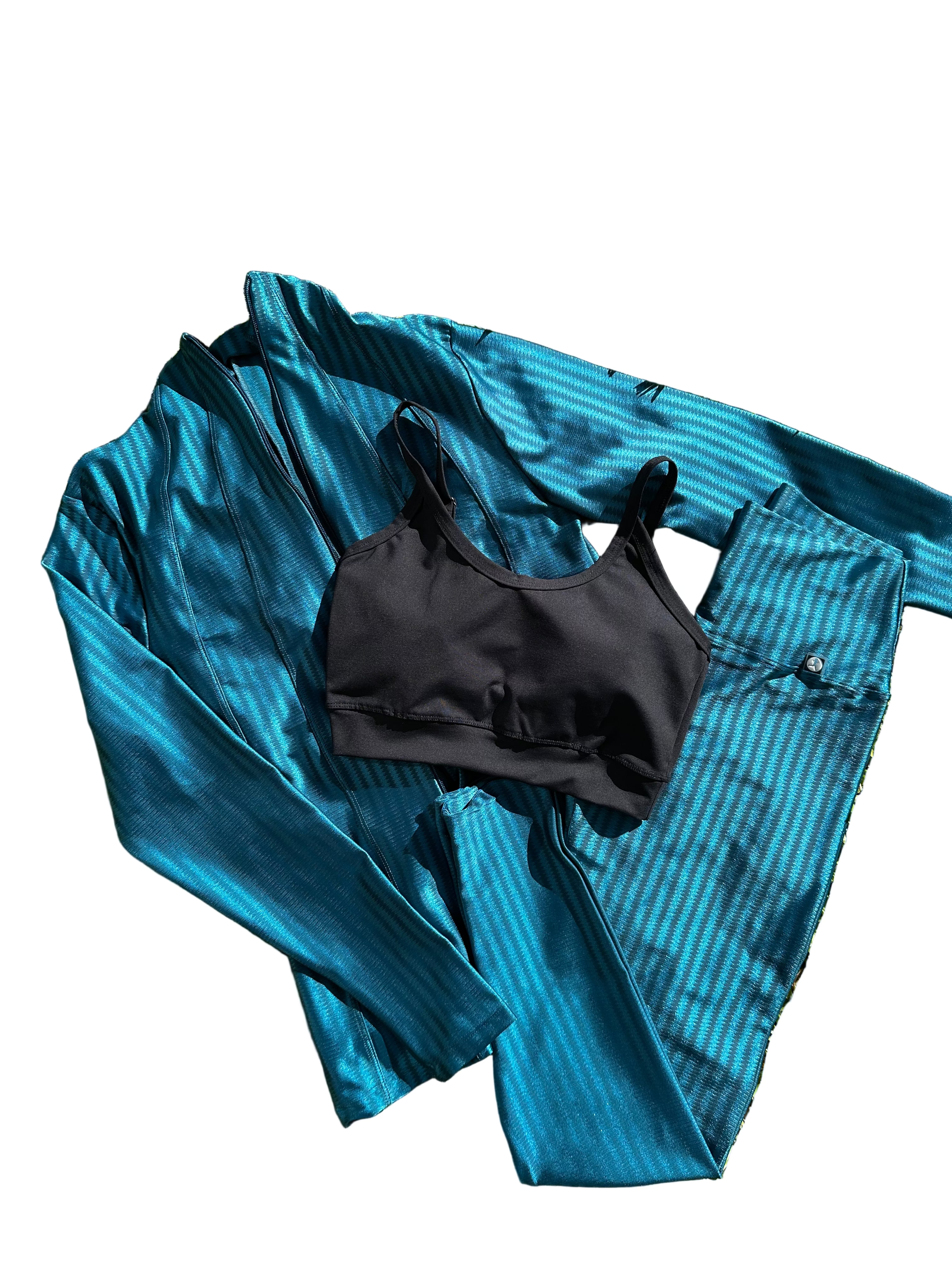 Legging azul acetinada