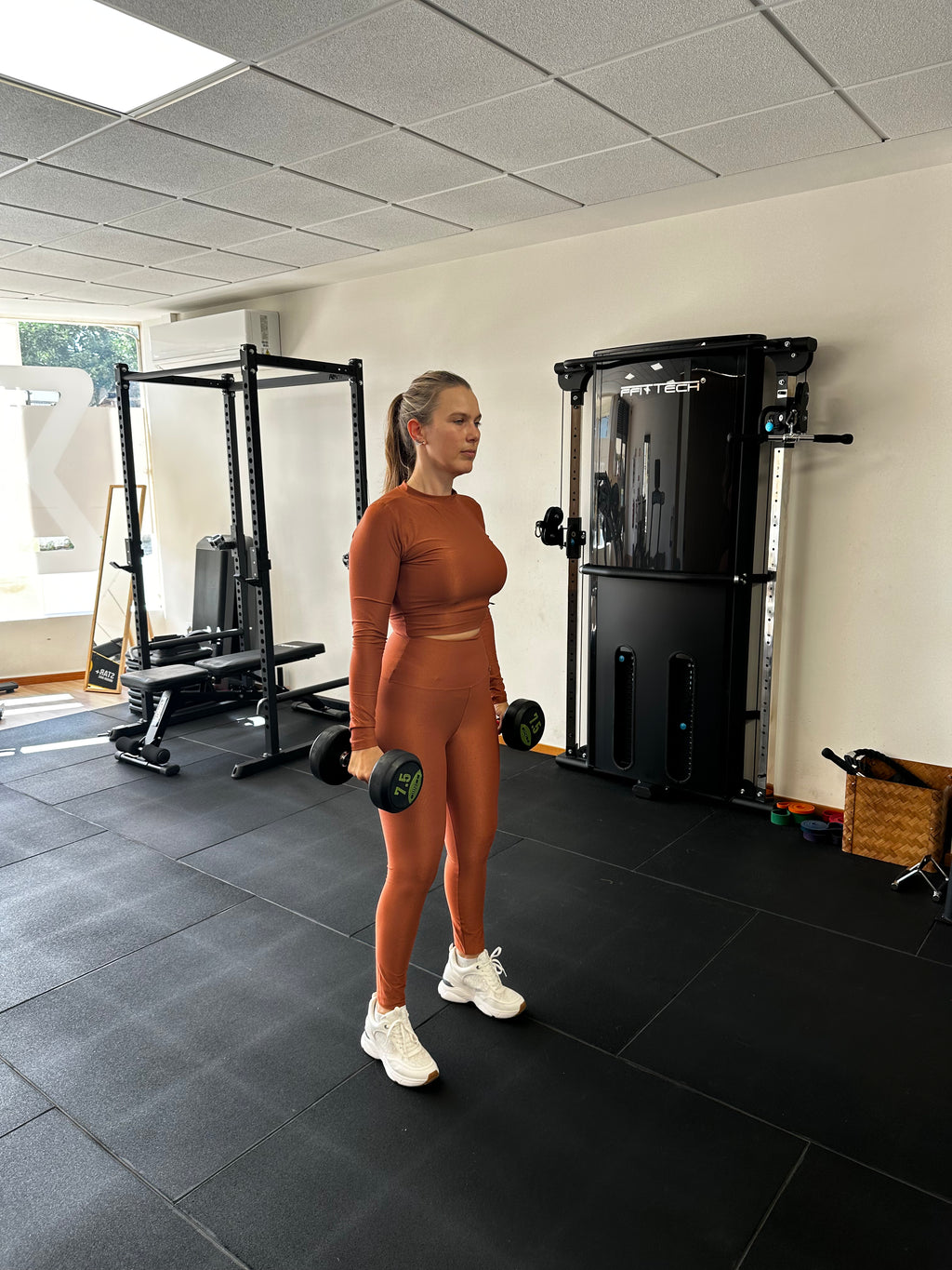 Camisola micro canelada telha