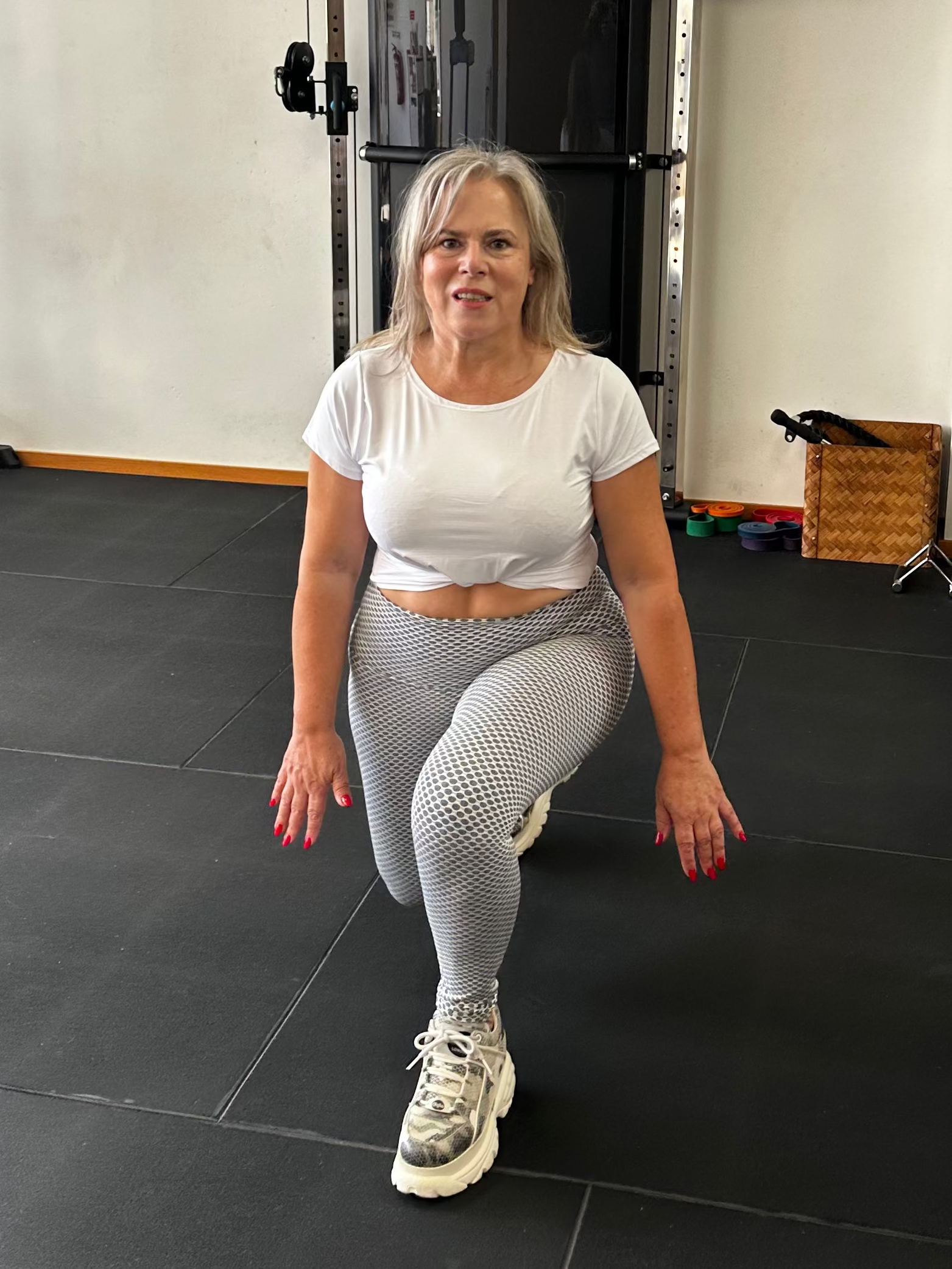 Legging franzida cinza