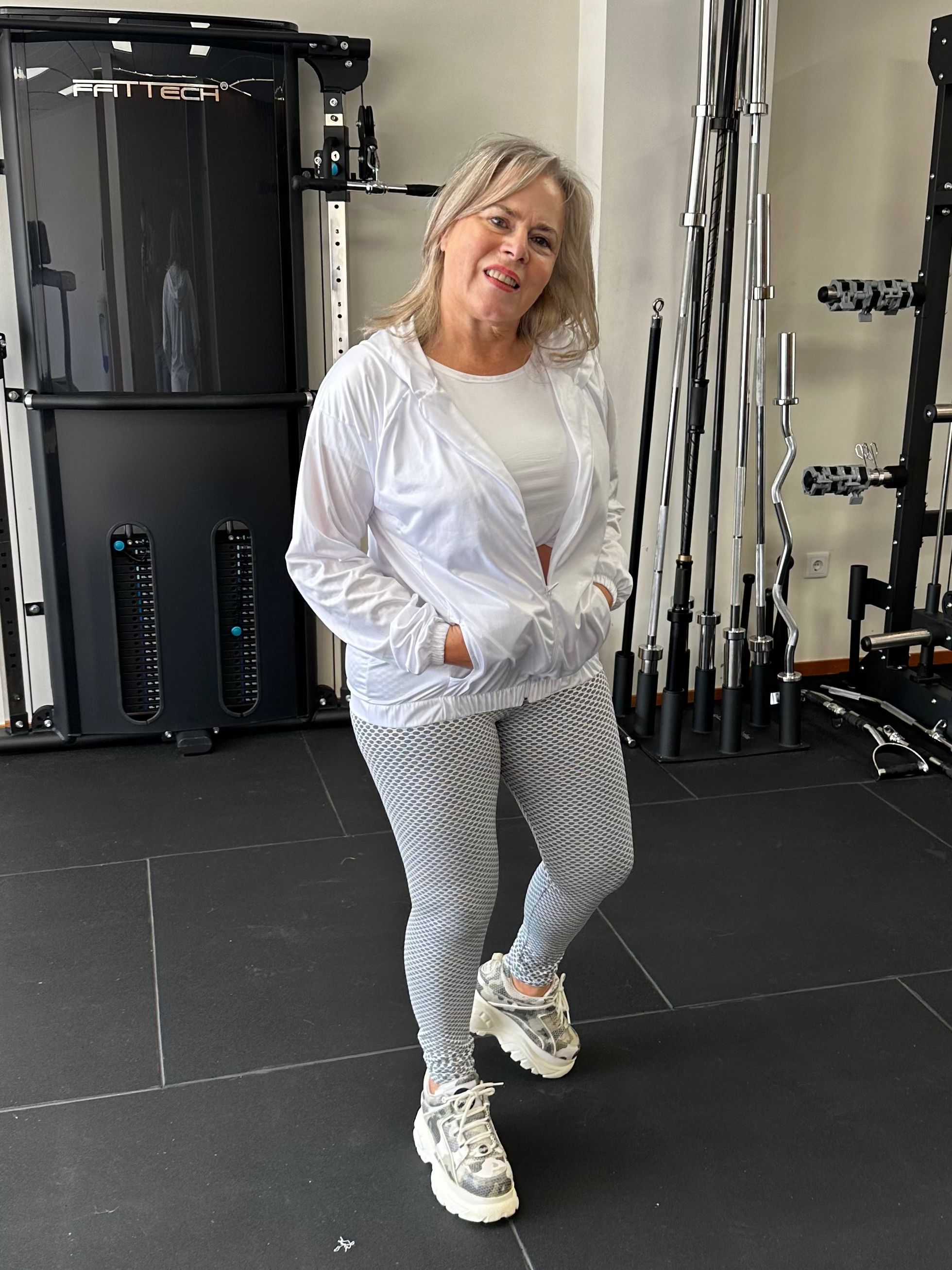 Legging franzida cinza