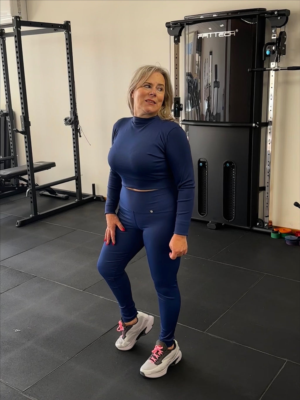 Camisola canelada azul