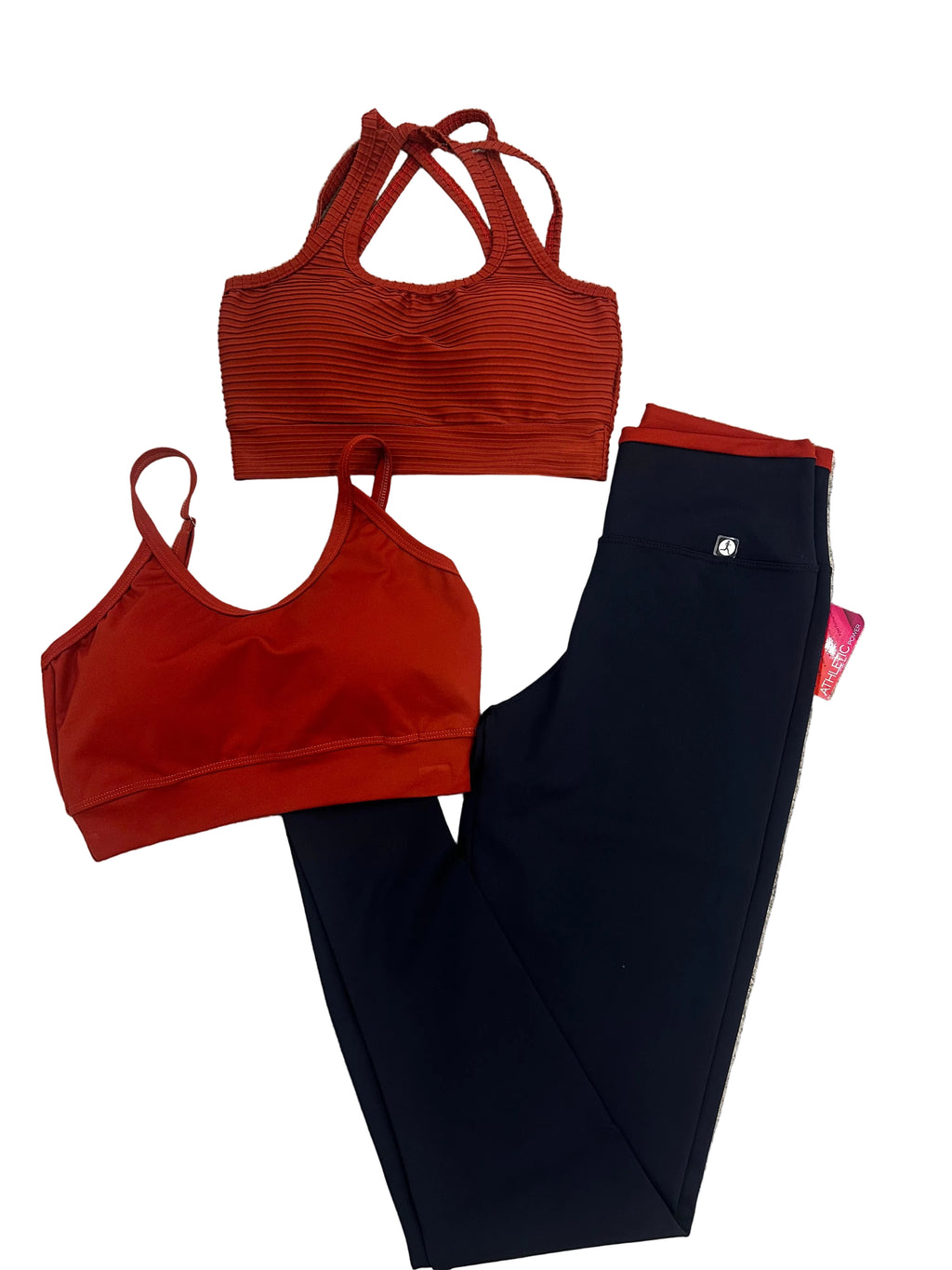 Legging cós duplo preto e telha