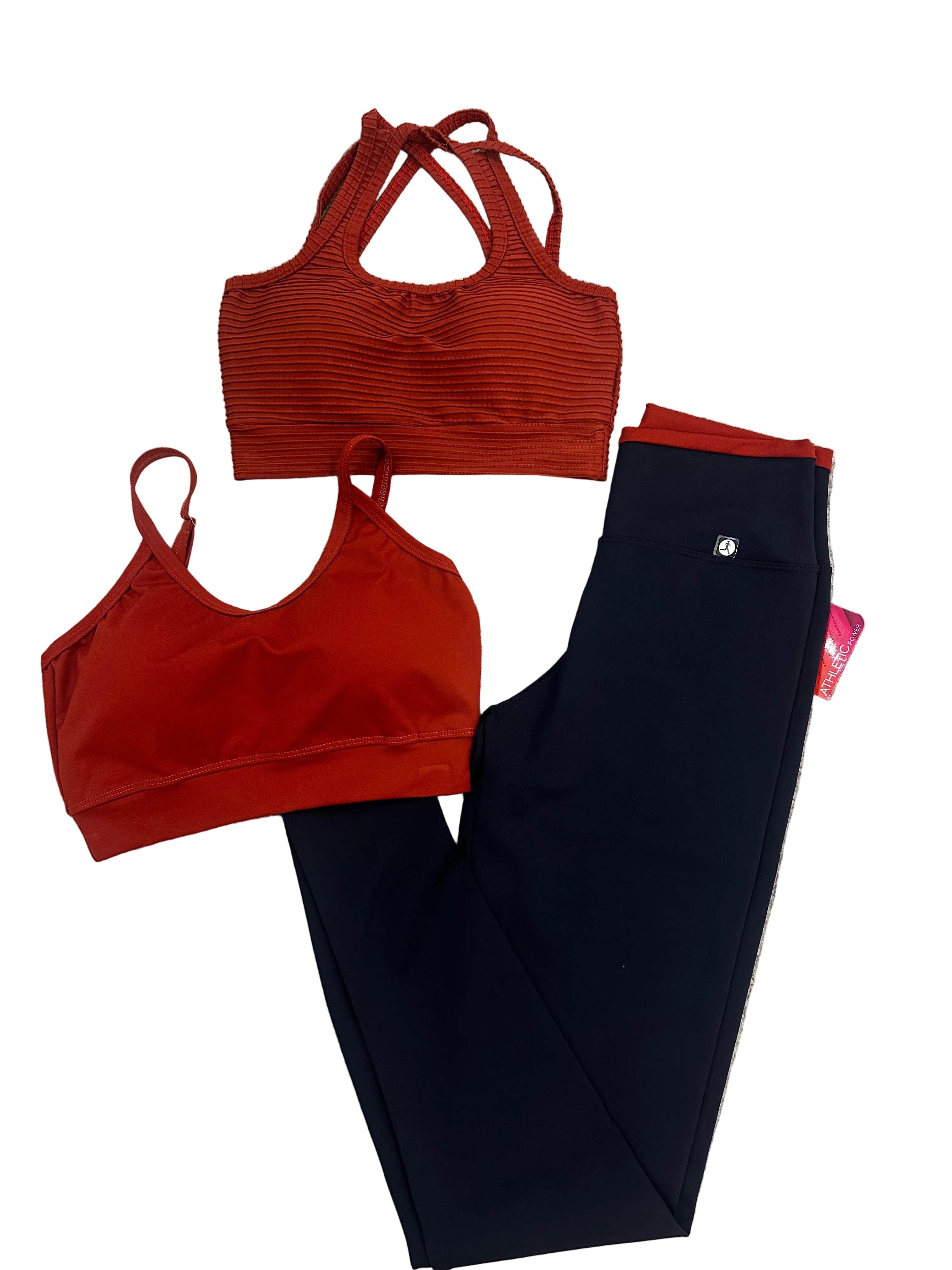 Legging cós duplo preto e telha