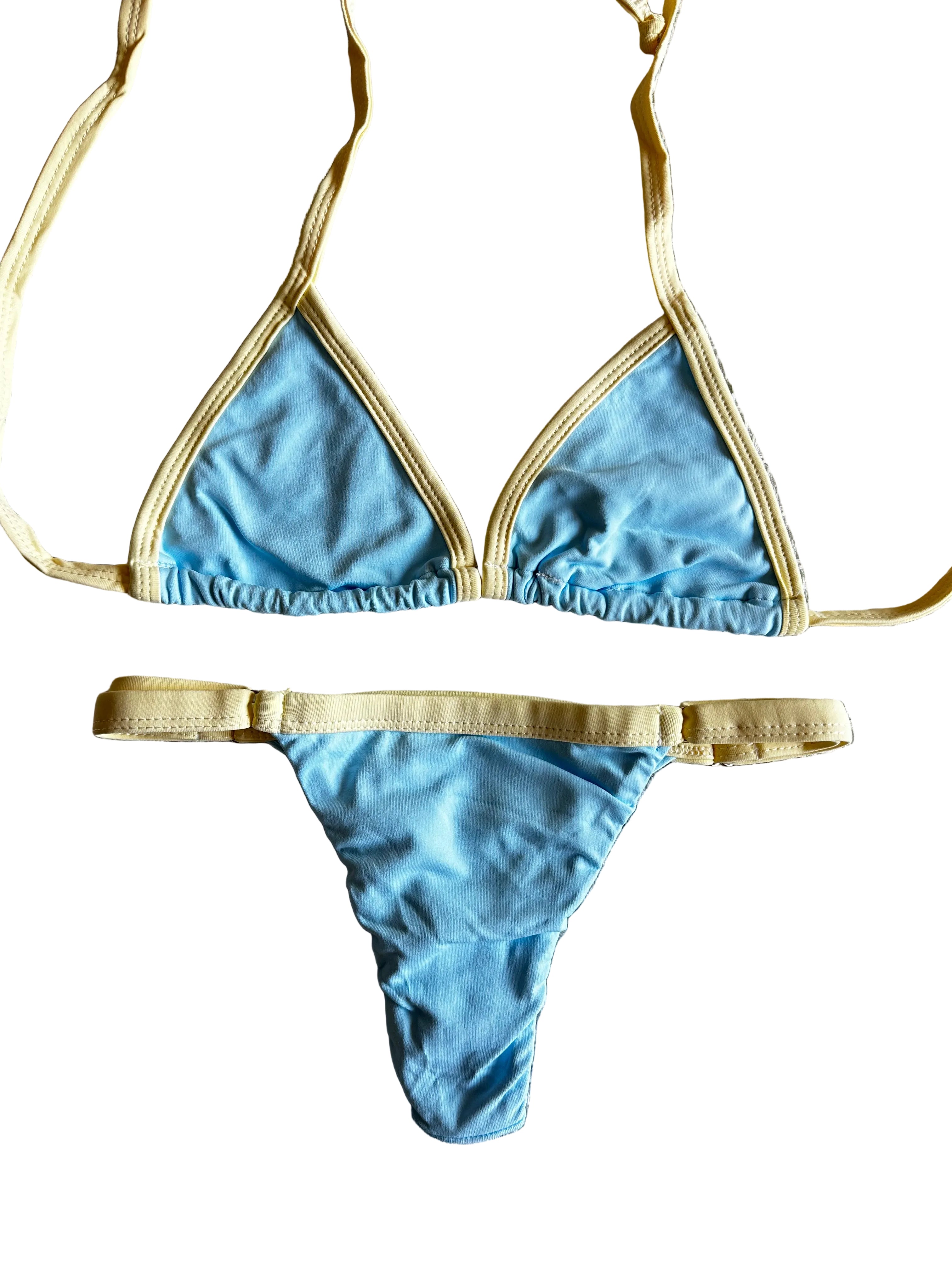 Biquini Melissa azul com amarelo