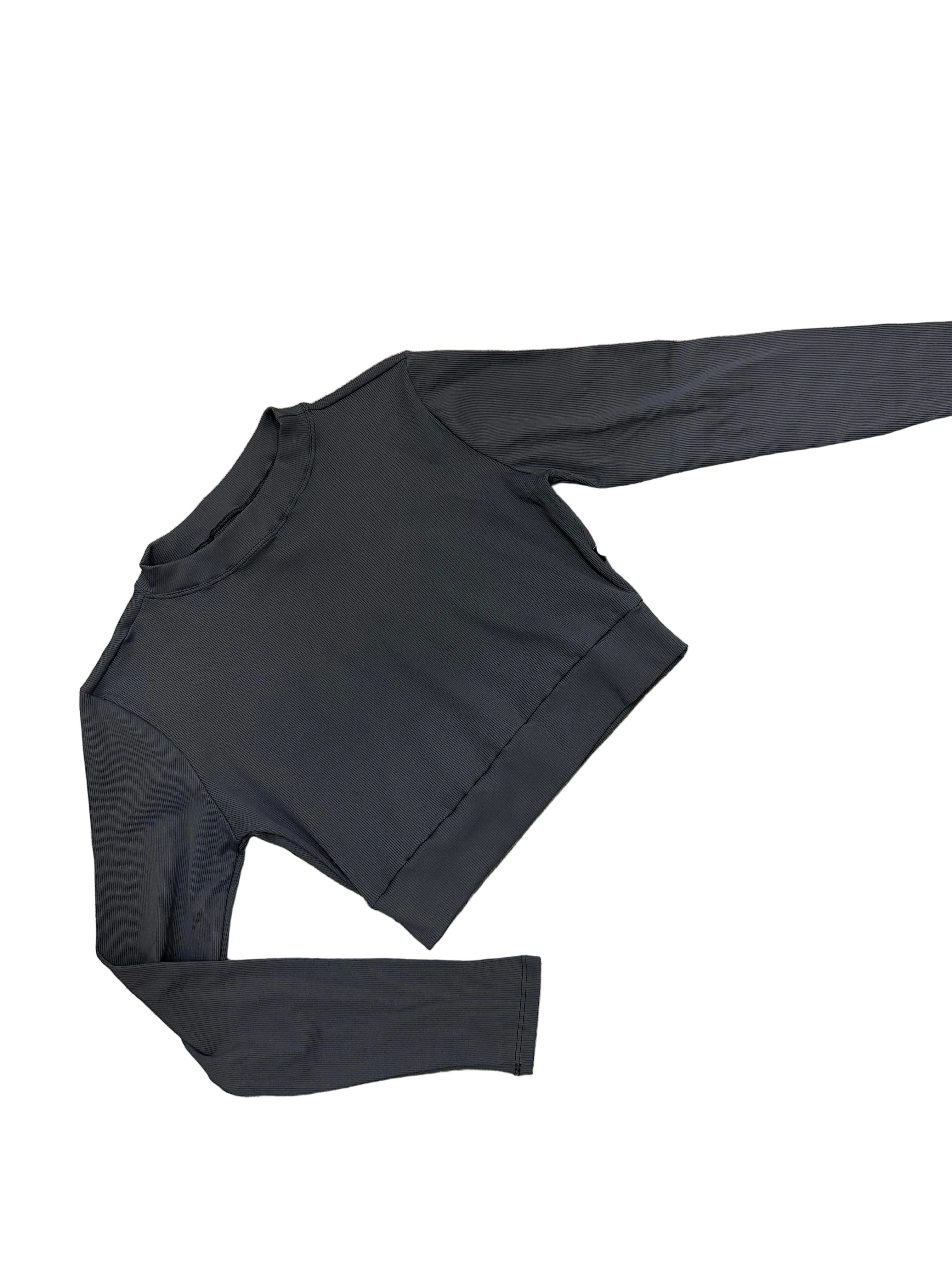 Camisola canelada cinza