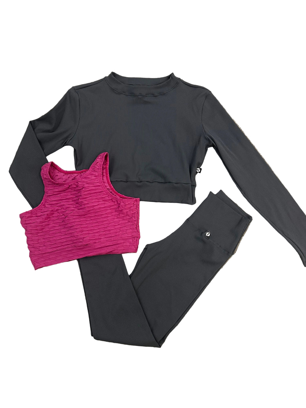 Legging canelada cinza