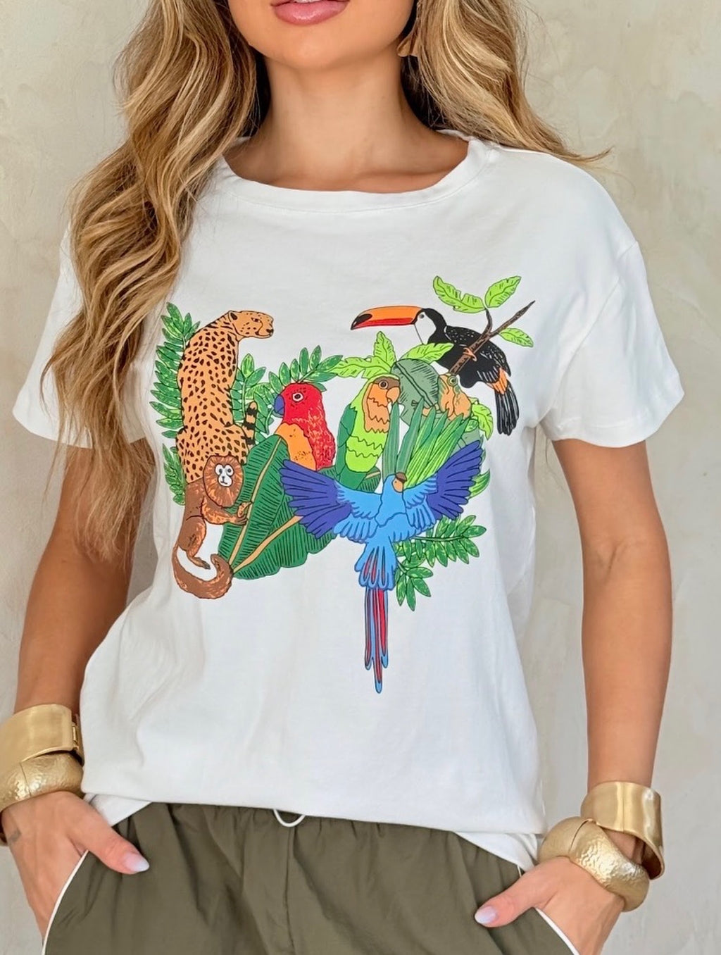 T-shirt manga curta savana