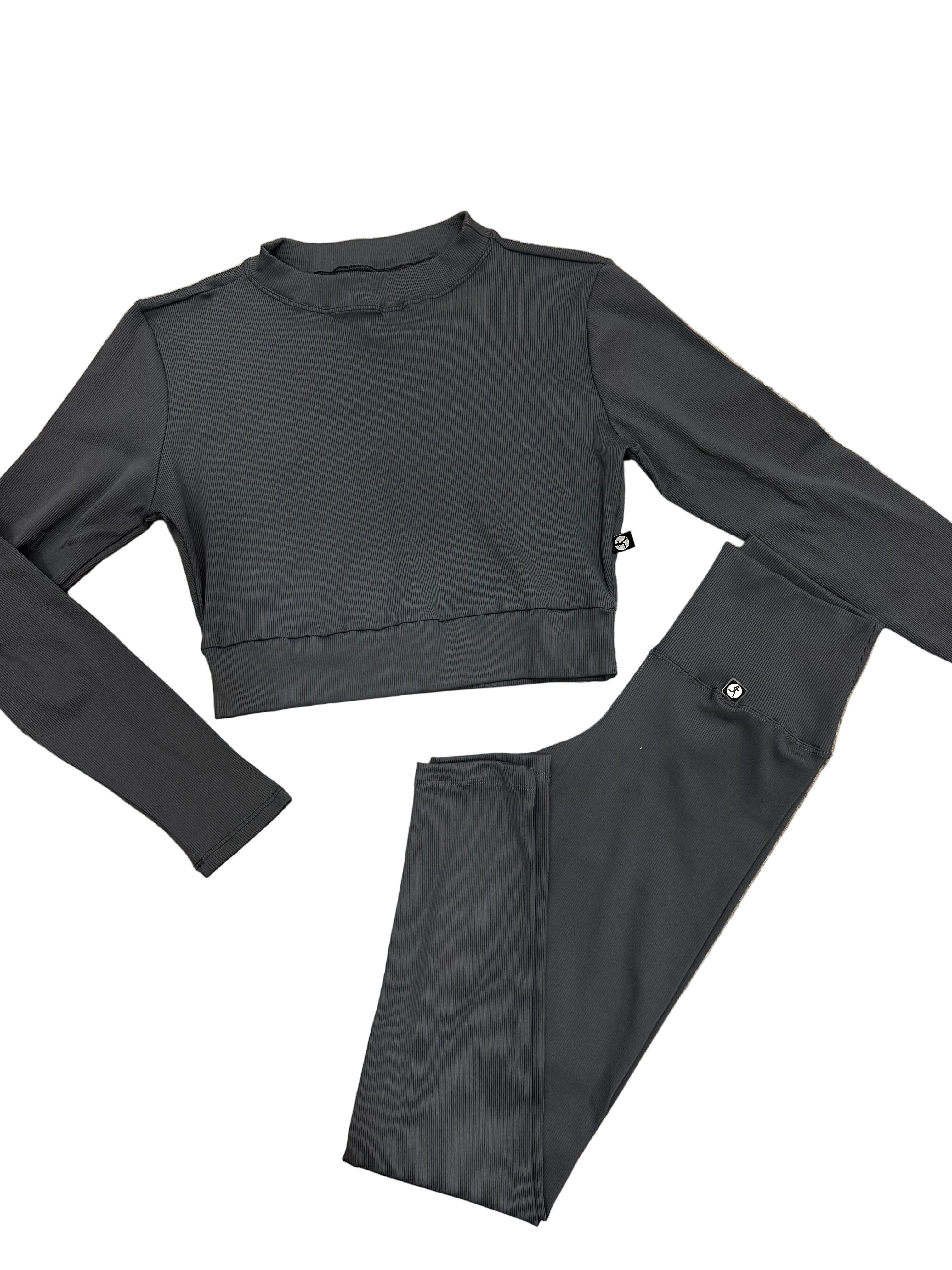 Camisola canelada cinza