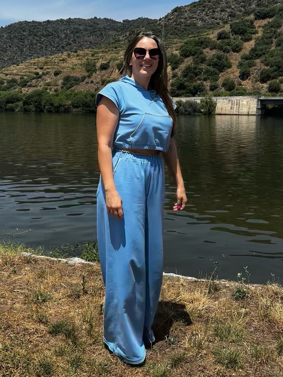 Co-ord Set Azul e Amarelo