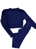 Conjunto canelado azul