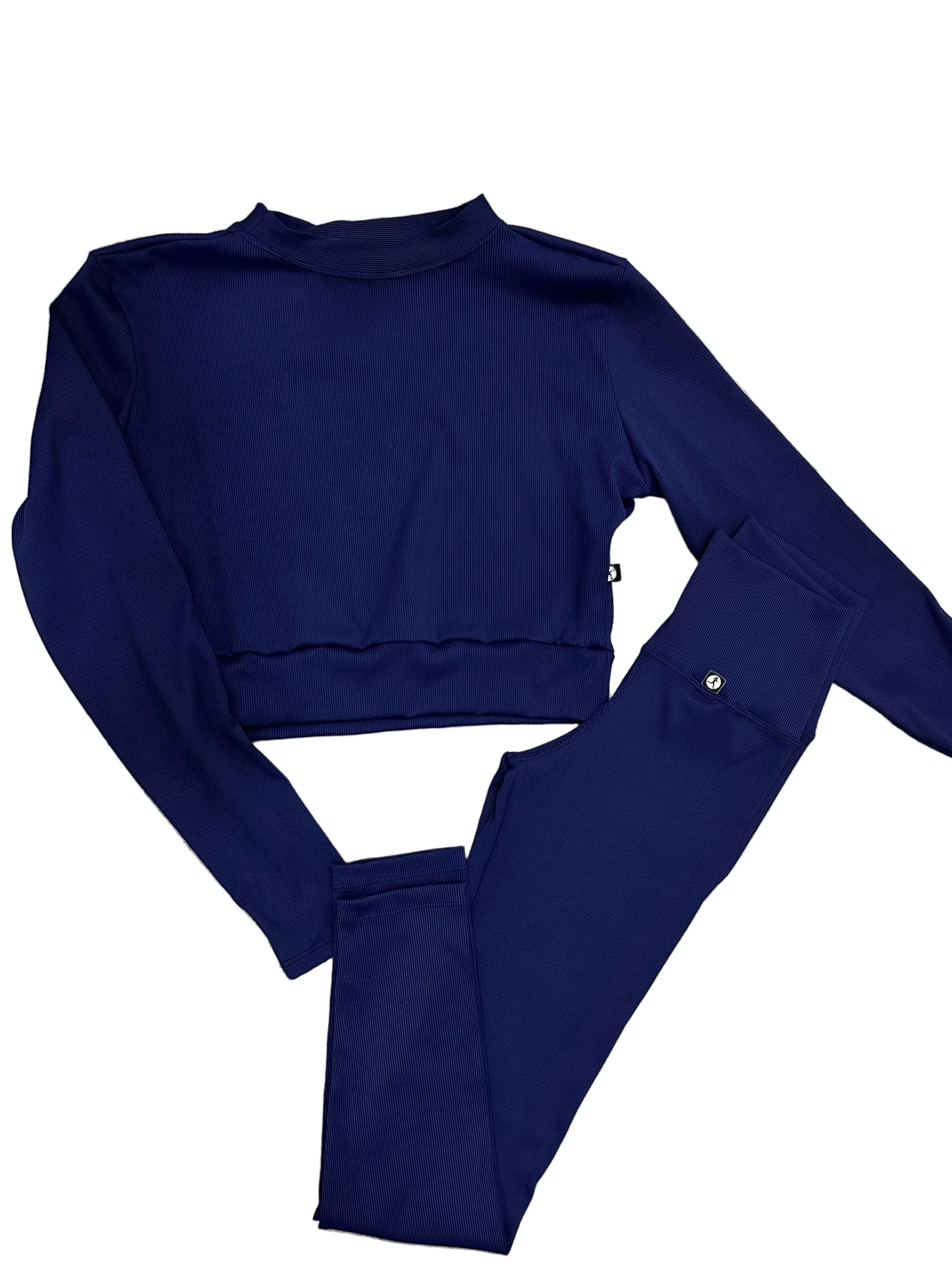 Legging canelada azul