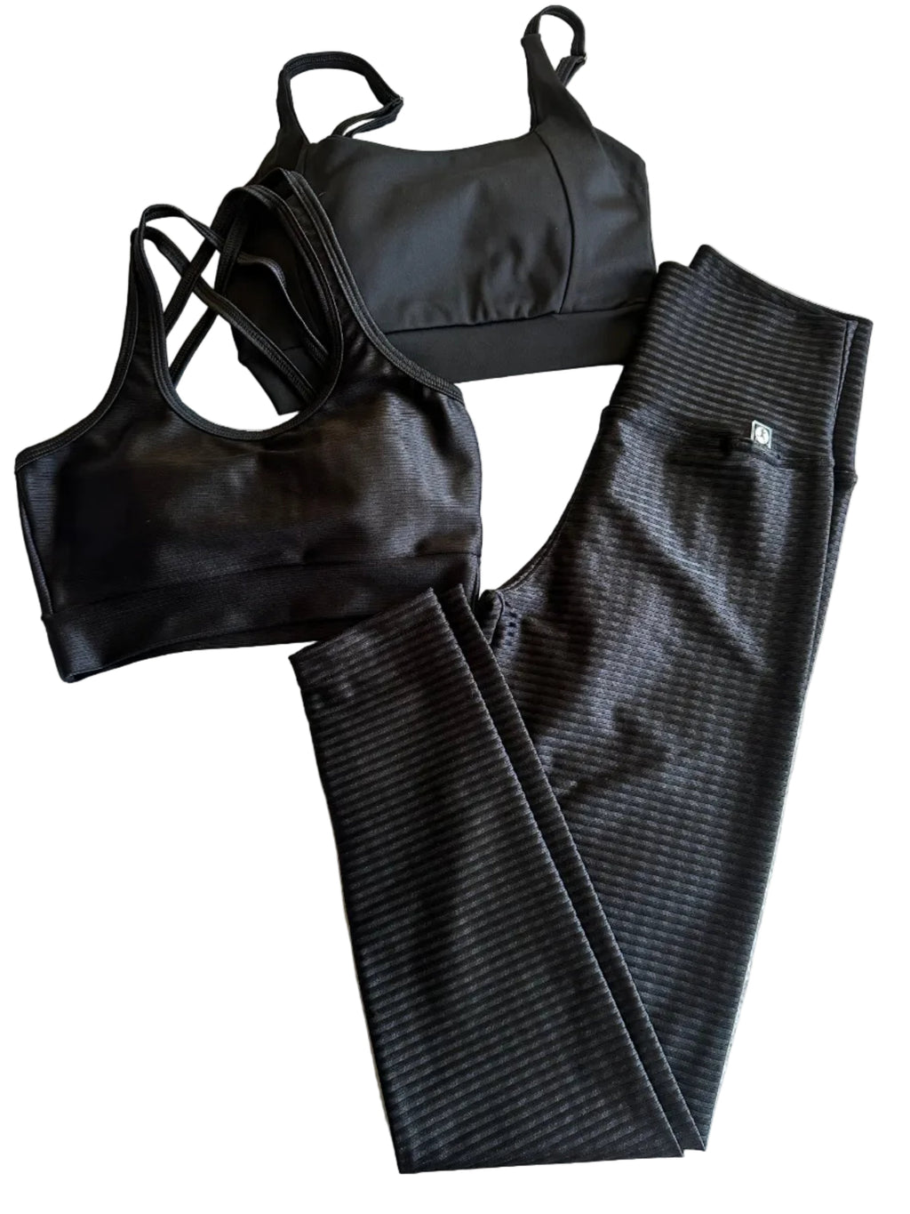 Legging preta acetinada