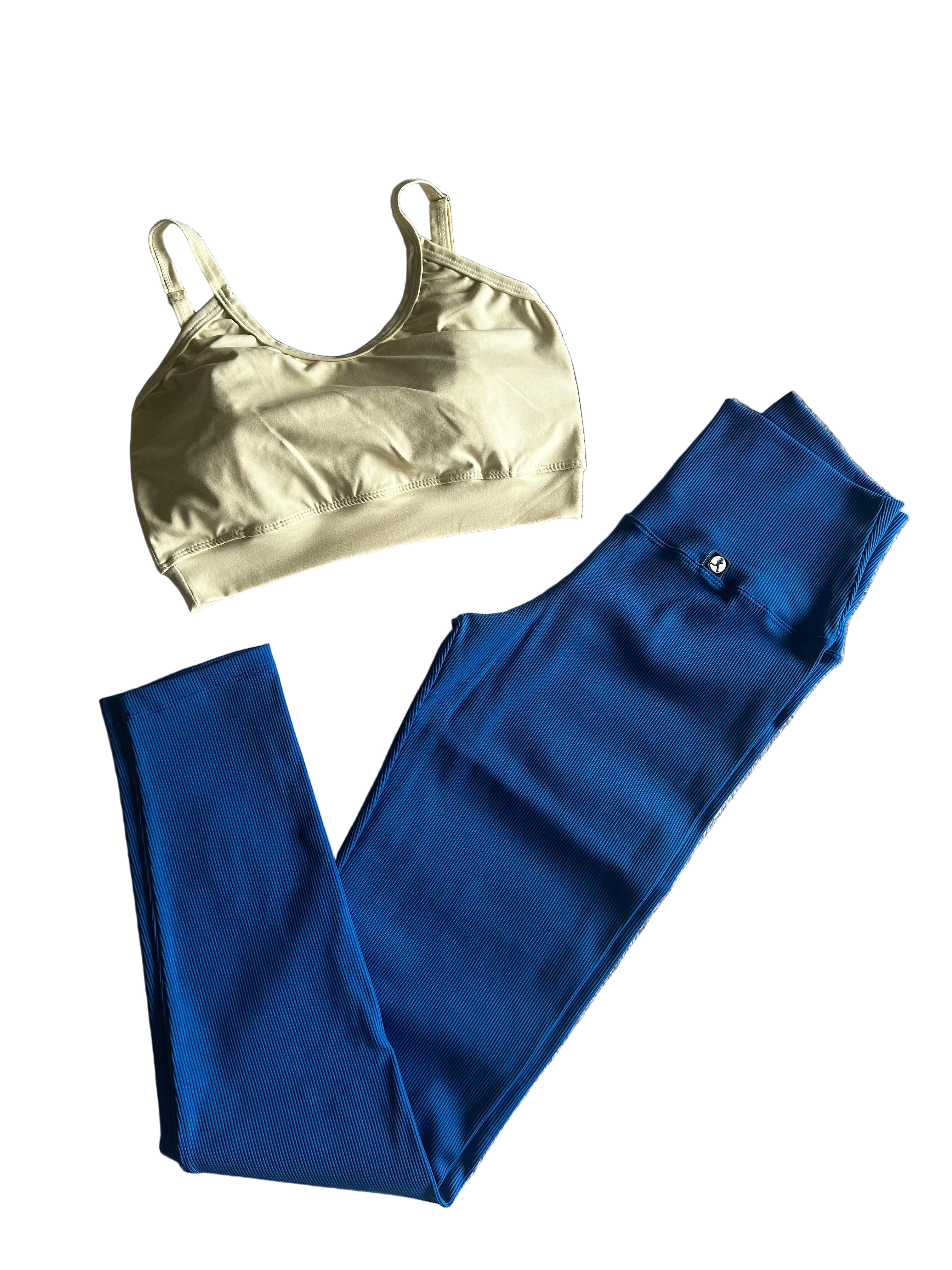 Legging micro canelada azul