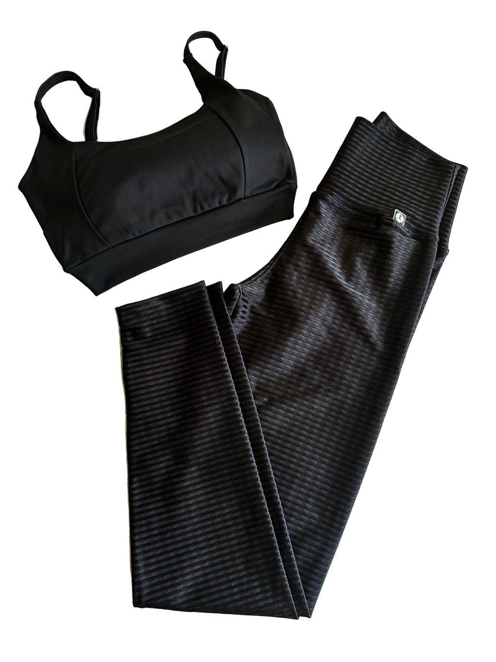 Legging preta acetinada