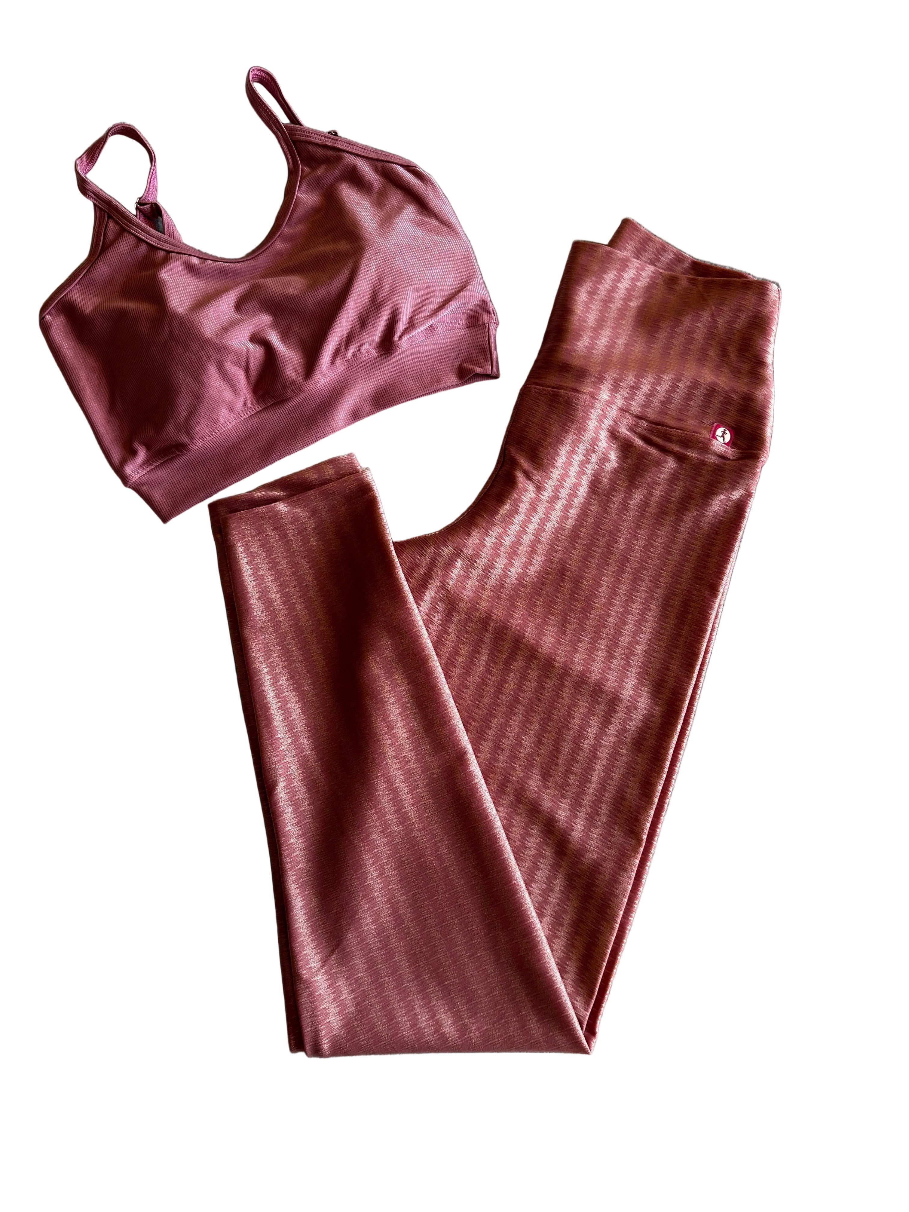 Legging acetinada rosa seca