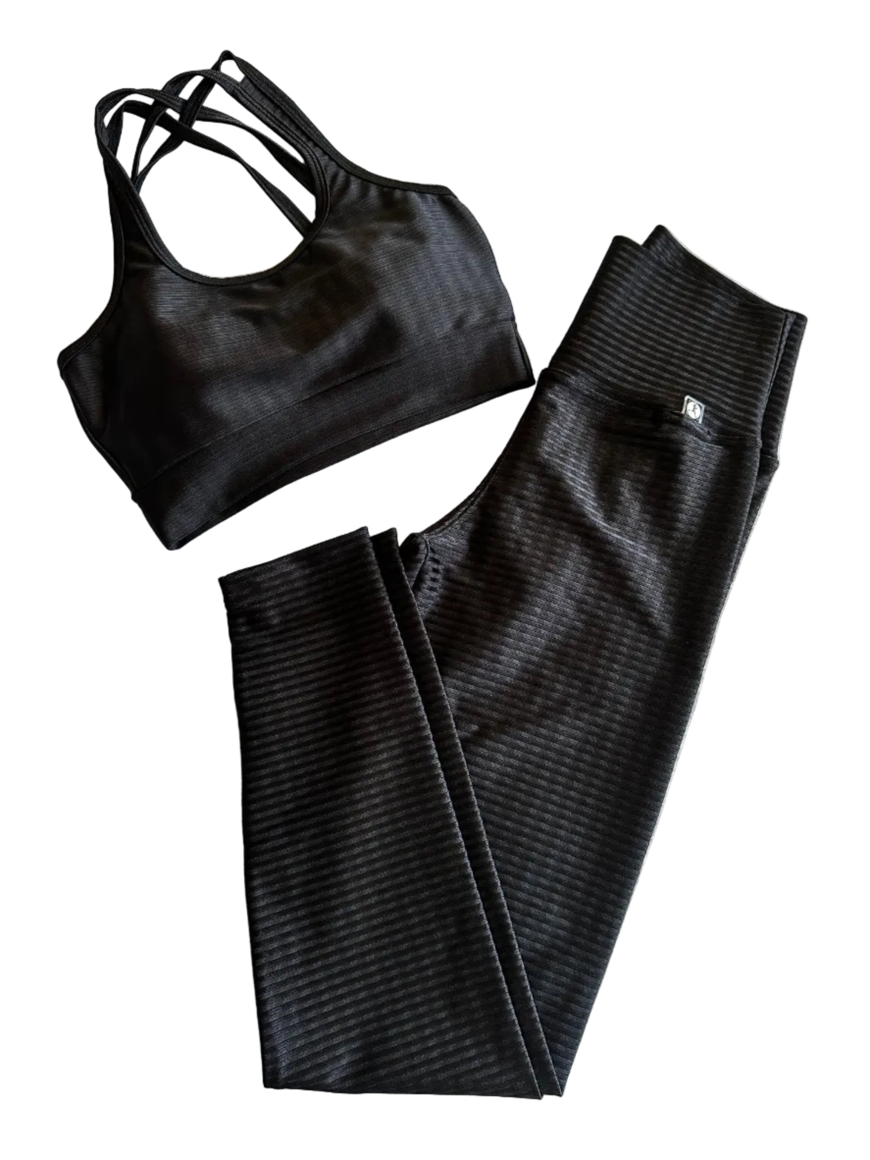 Legging preta acetinada