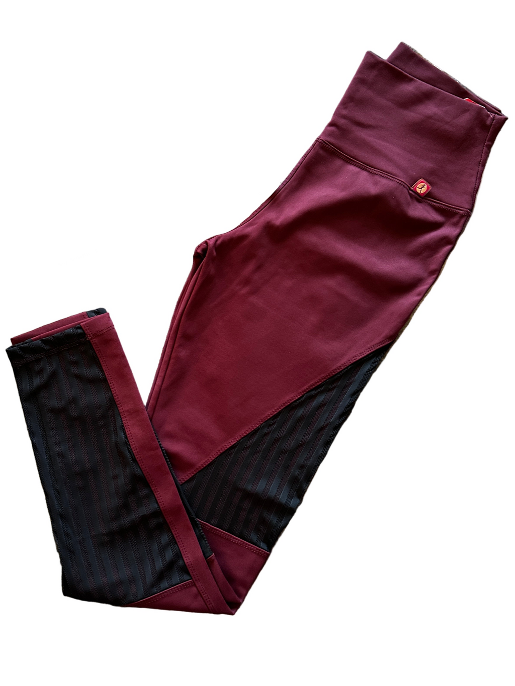 Legging com rede bordeaux