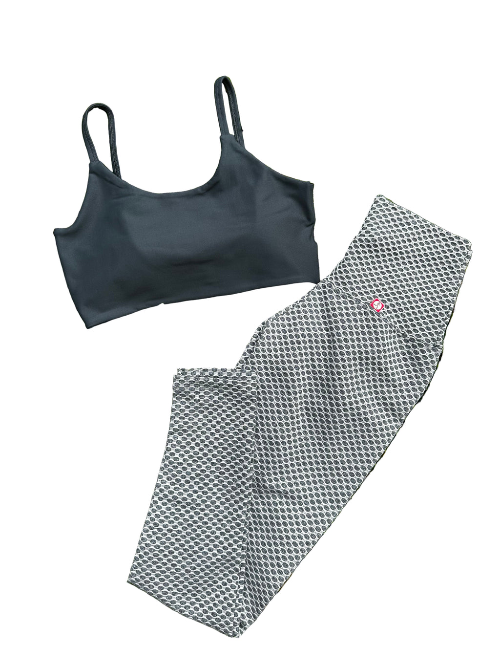 Legging franzida cinza