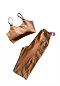 Legging cappuccino lisa com bolsos