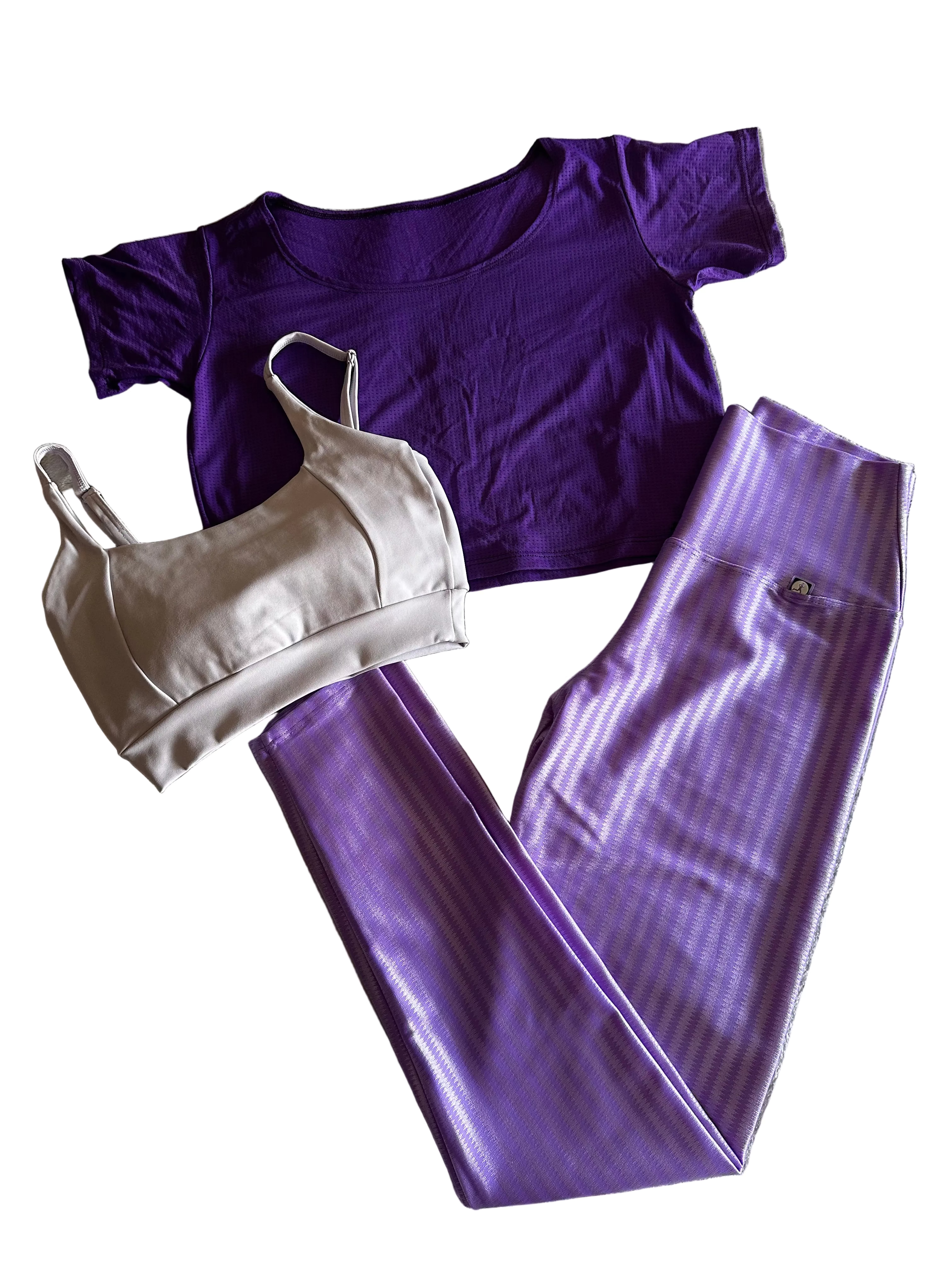 Legging acetinada lilás
