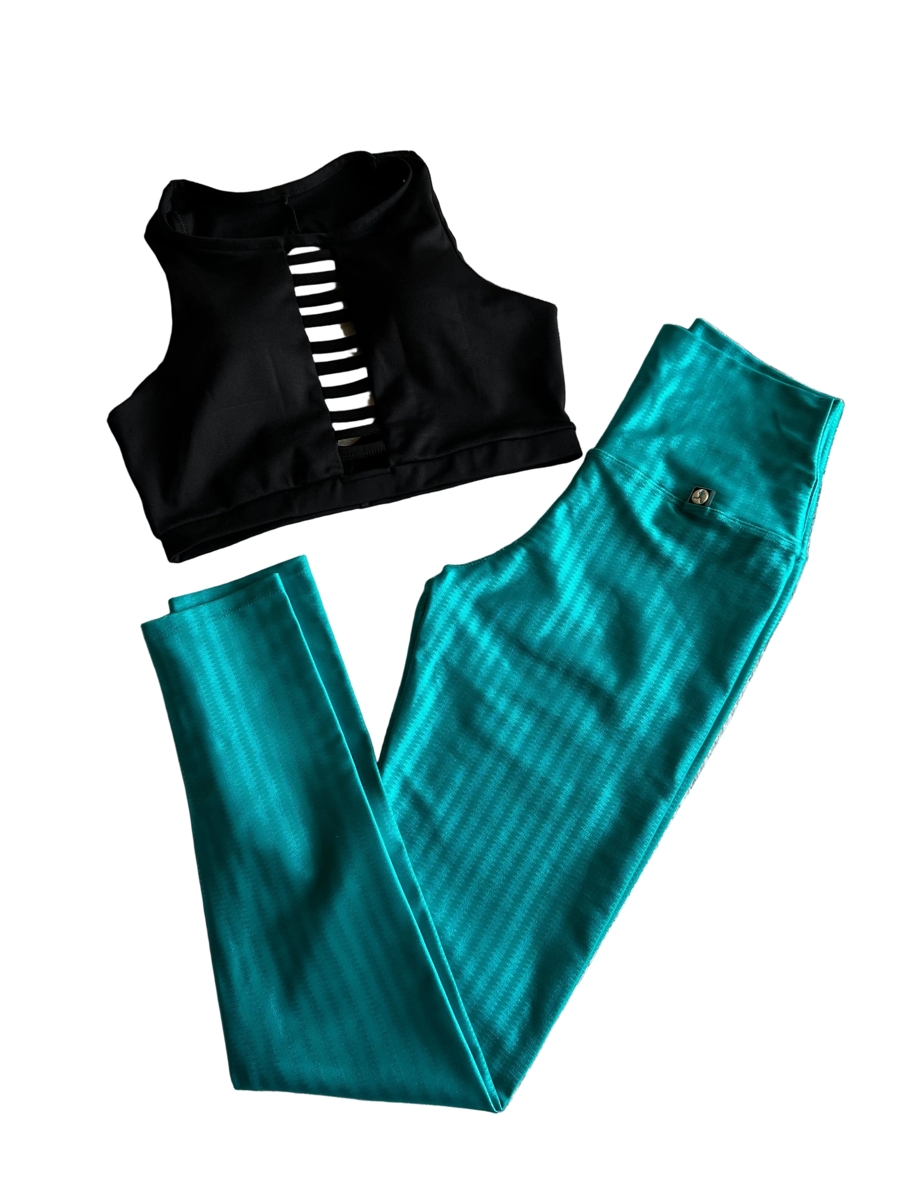 Legging acetinada verde