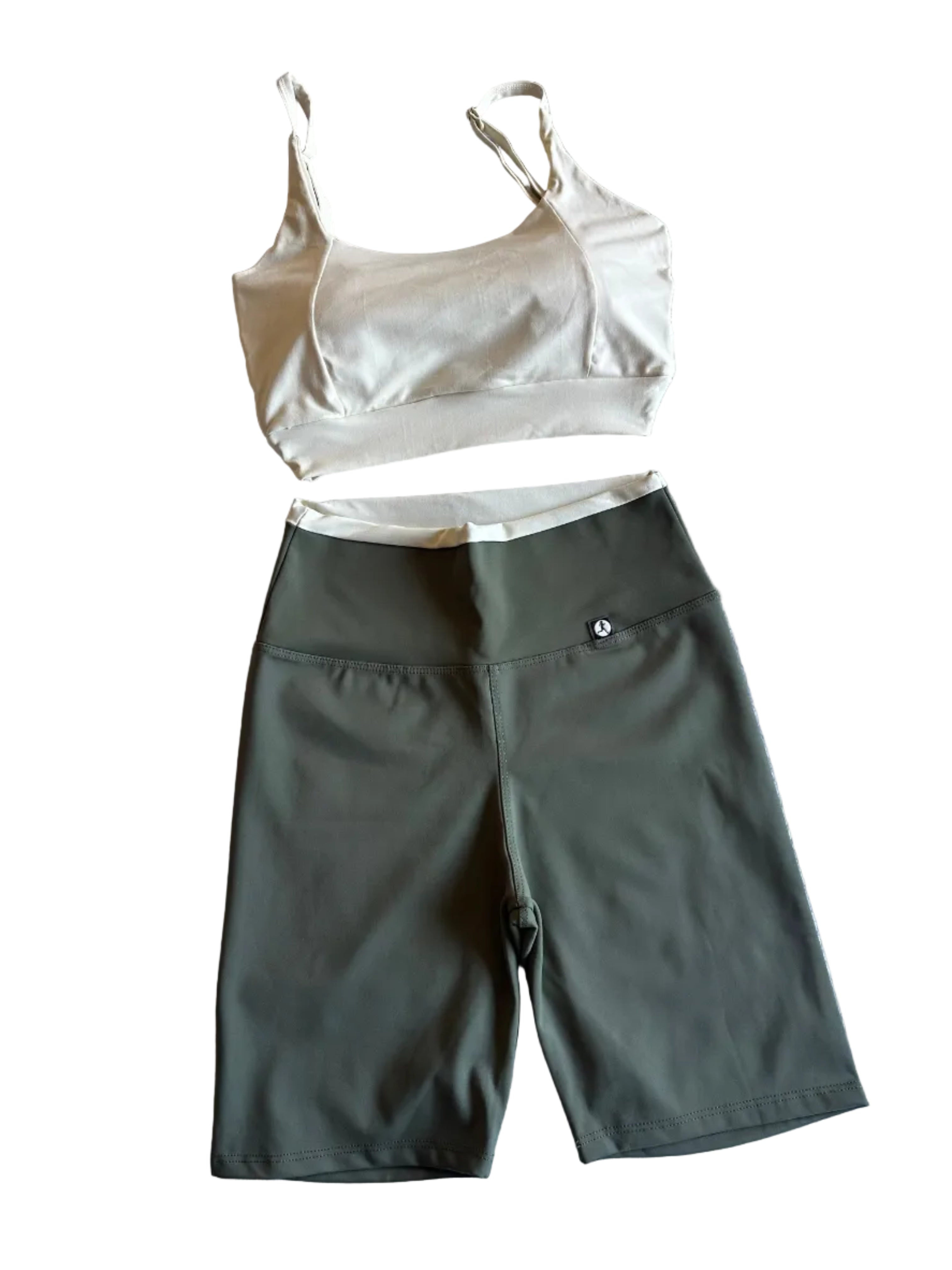 Calção Ciclista verde cós-duplo