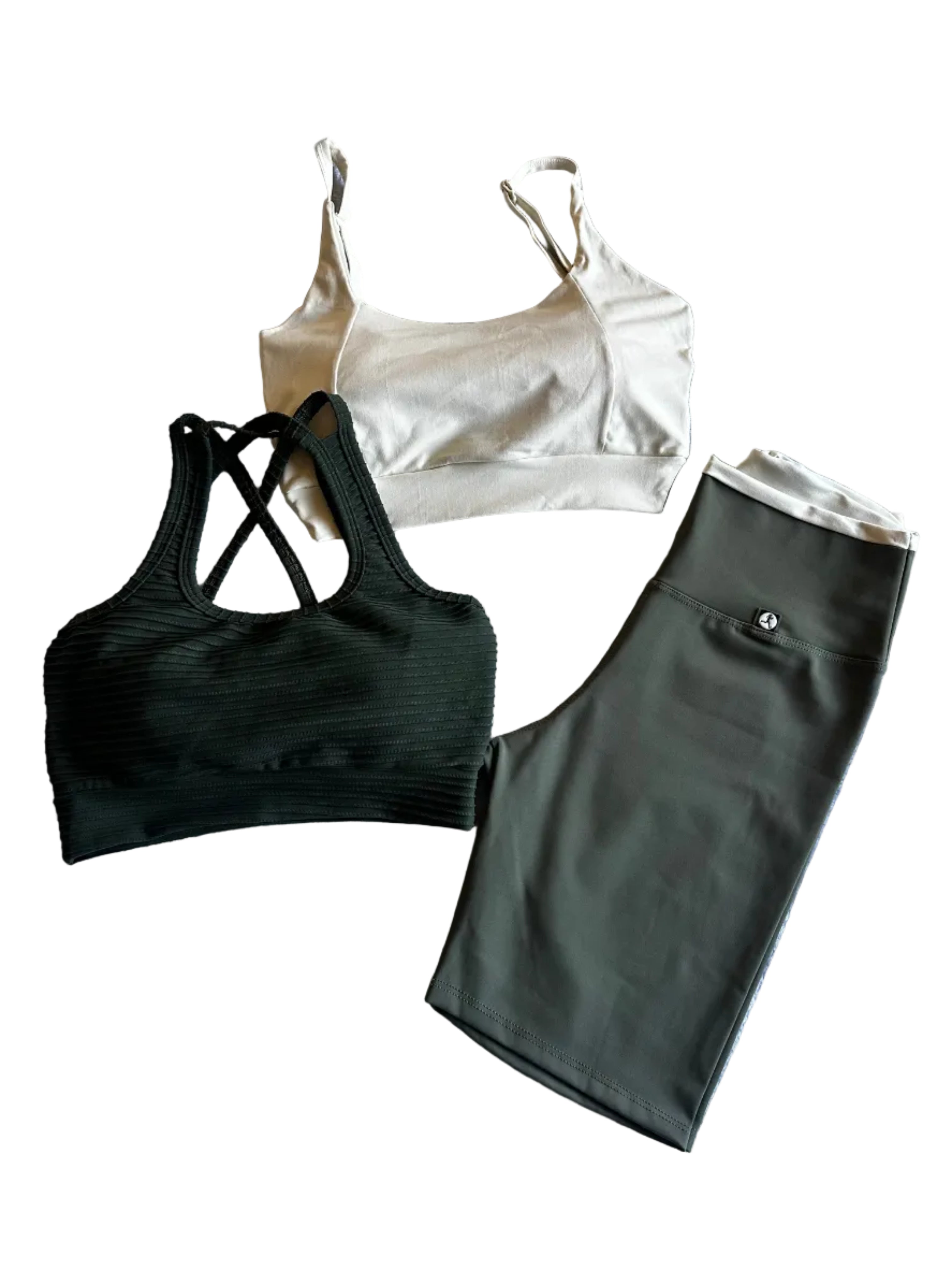 Calção Ciclista verde cós-duplo