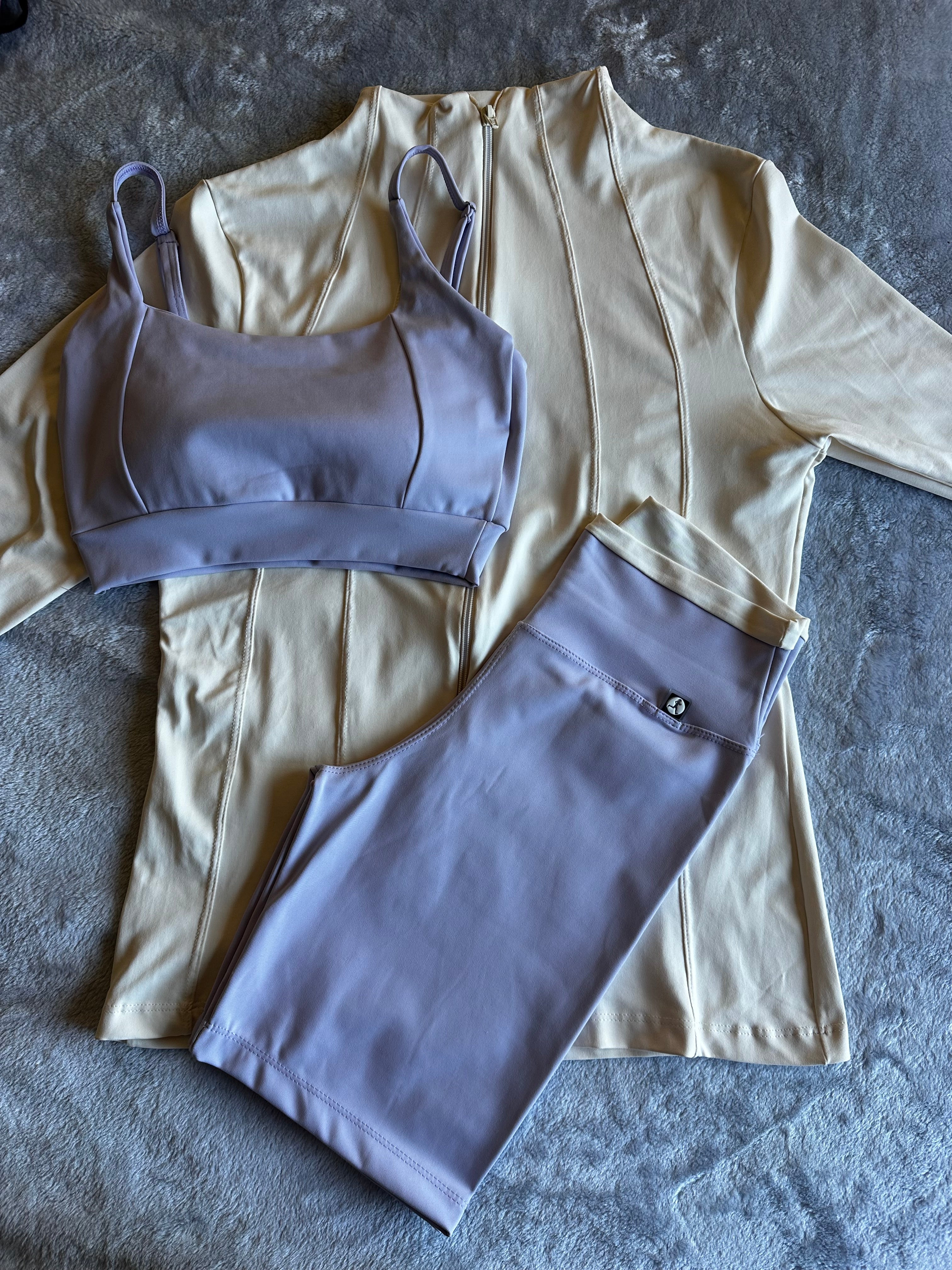 Calção Ciclista Lilás cós-duplo