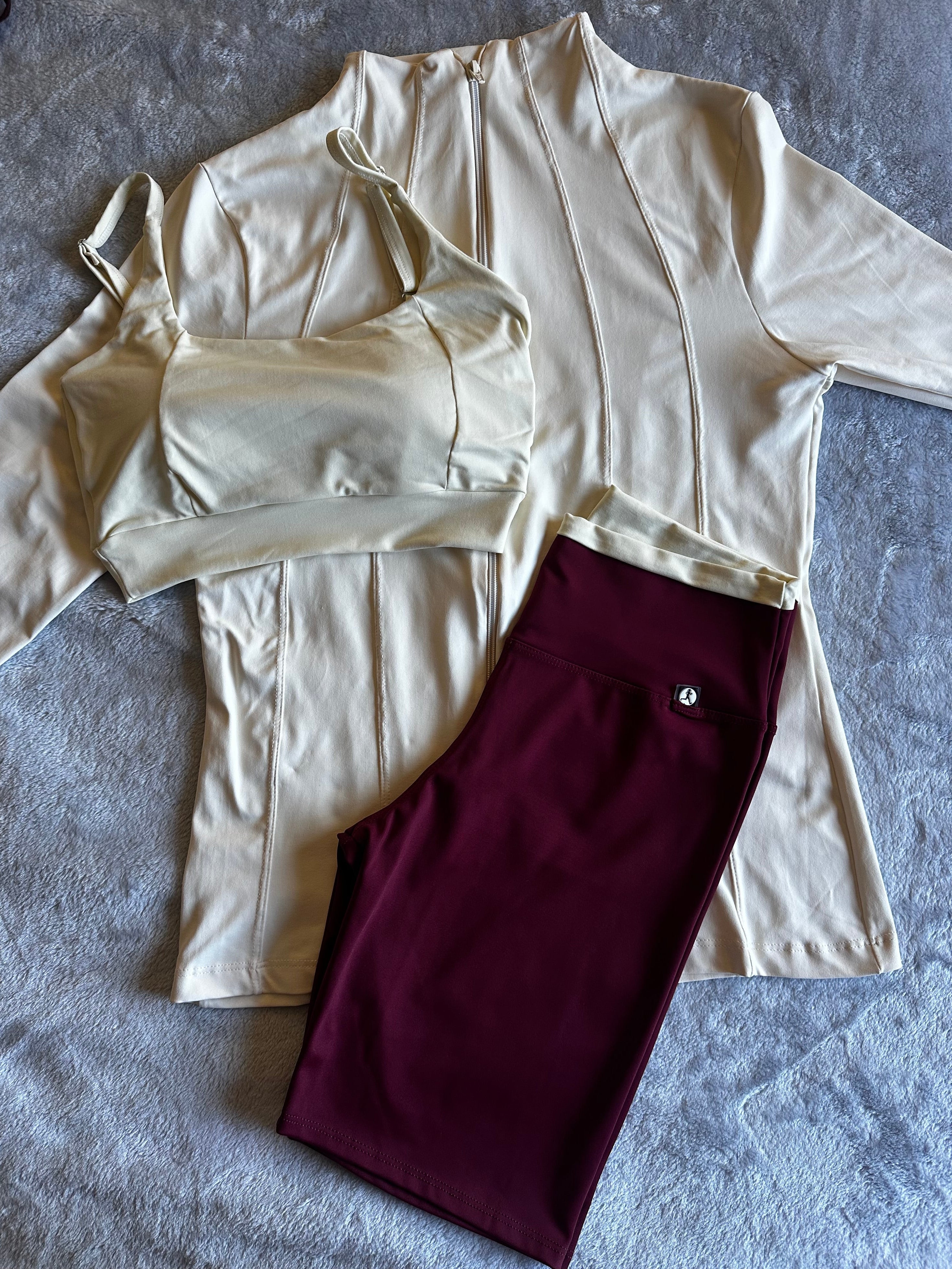 Calção Ciclista vinho cós-duplo