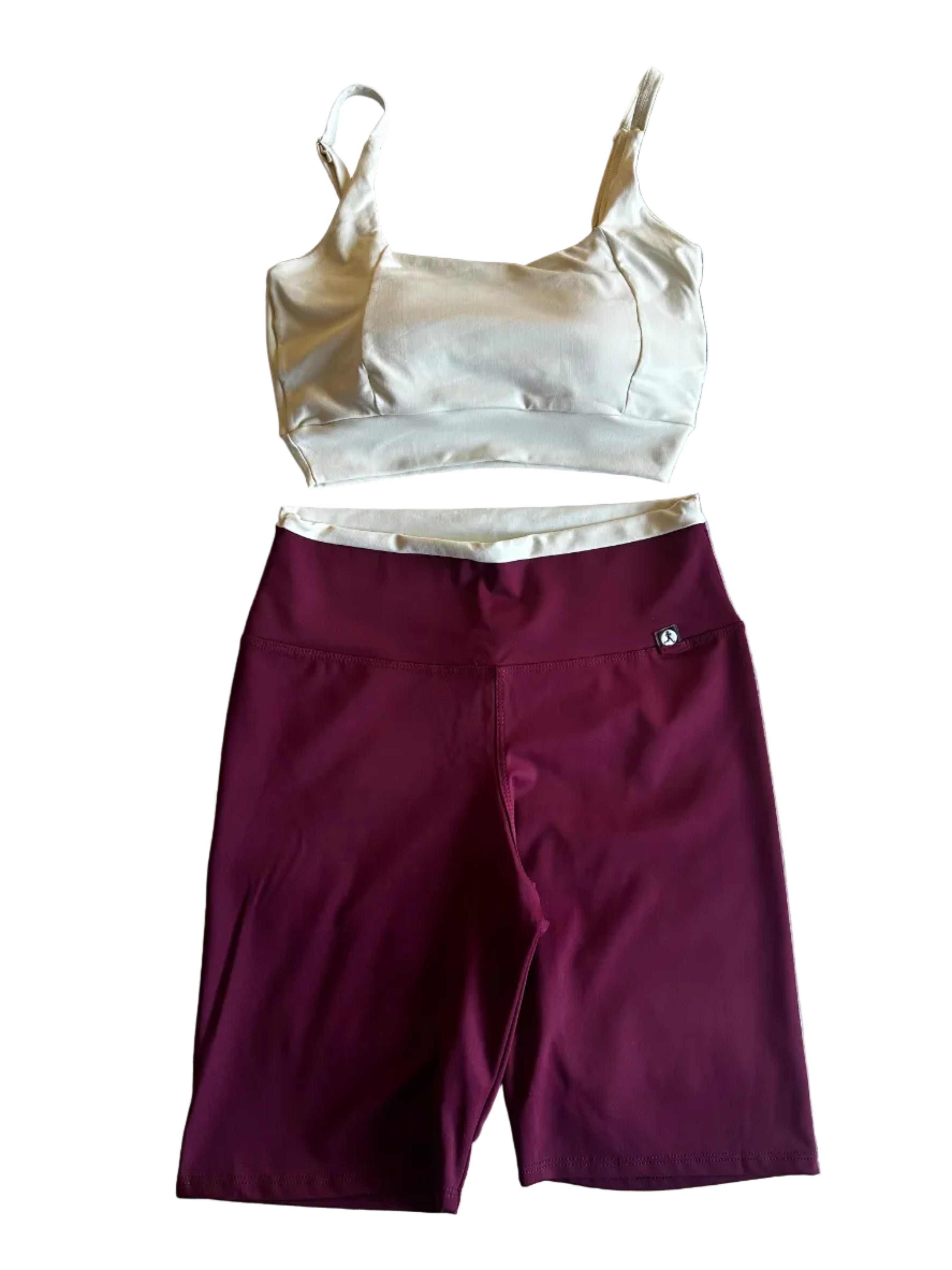 Calção Ciclista vinho cós-duplo