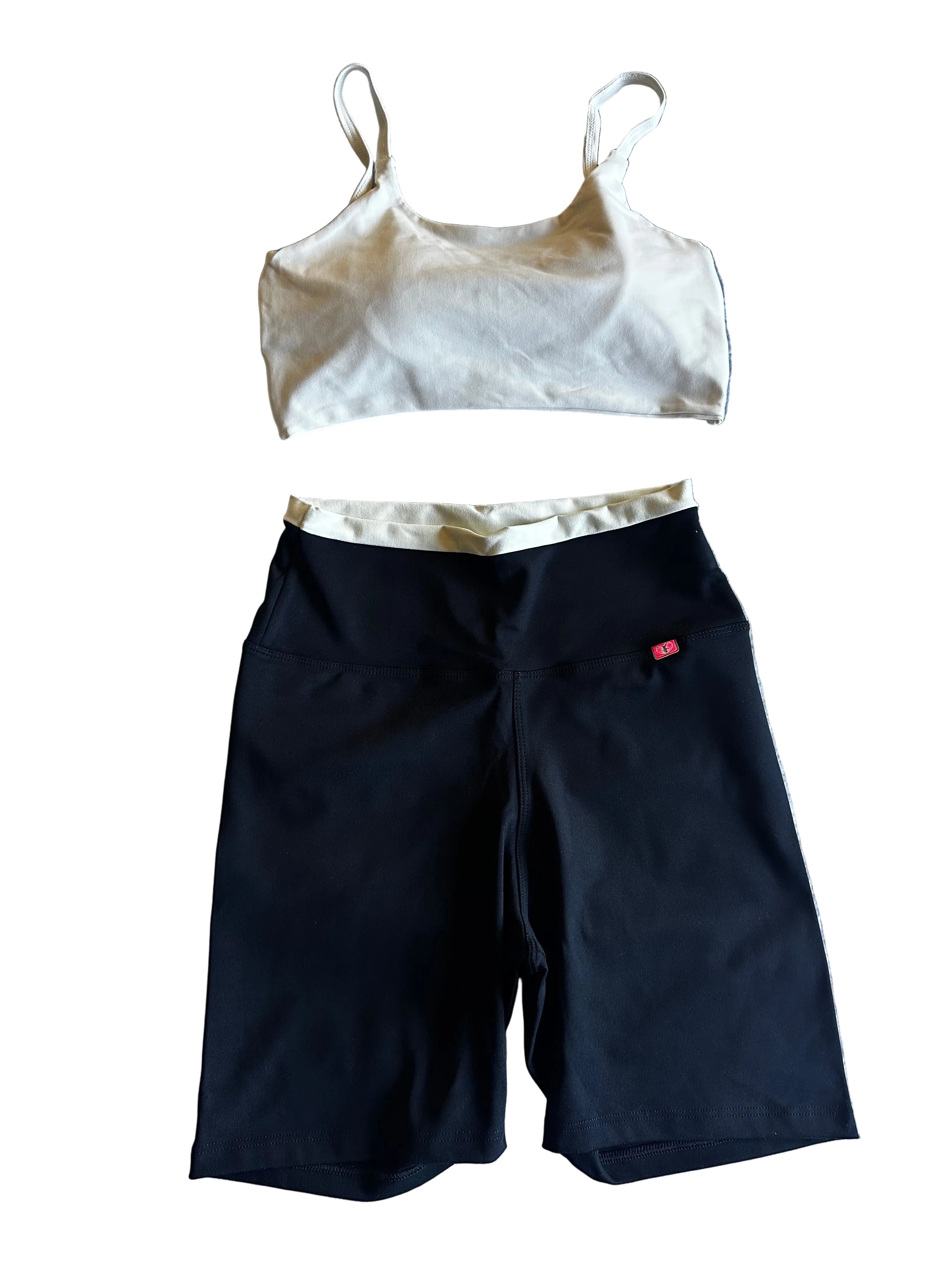 Calção ciclista preto com cós duplo off-white