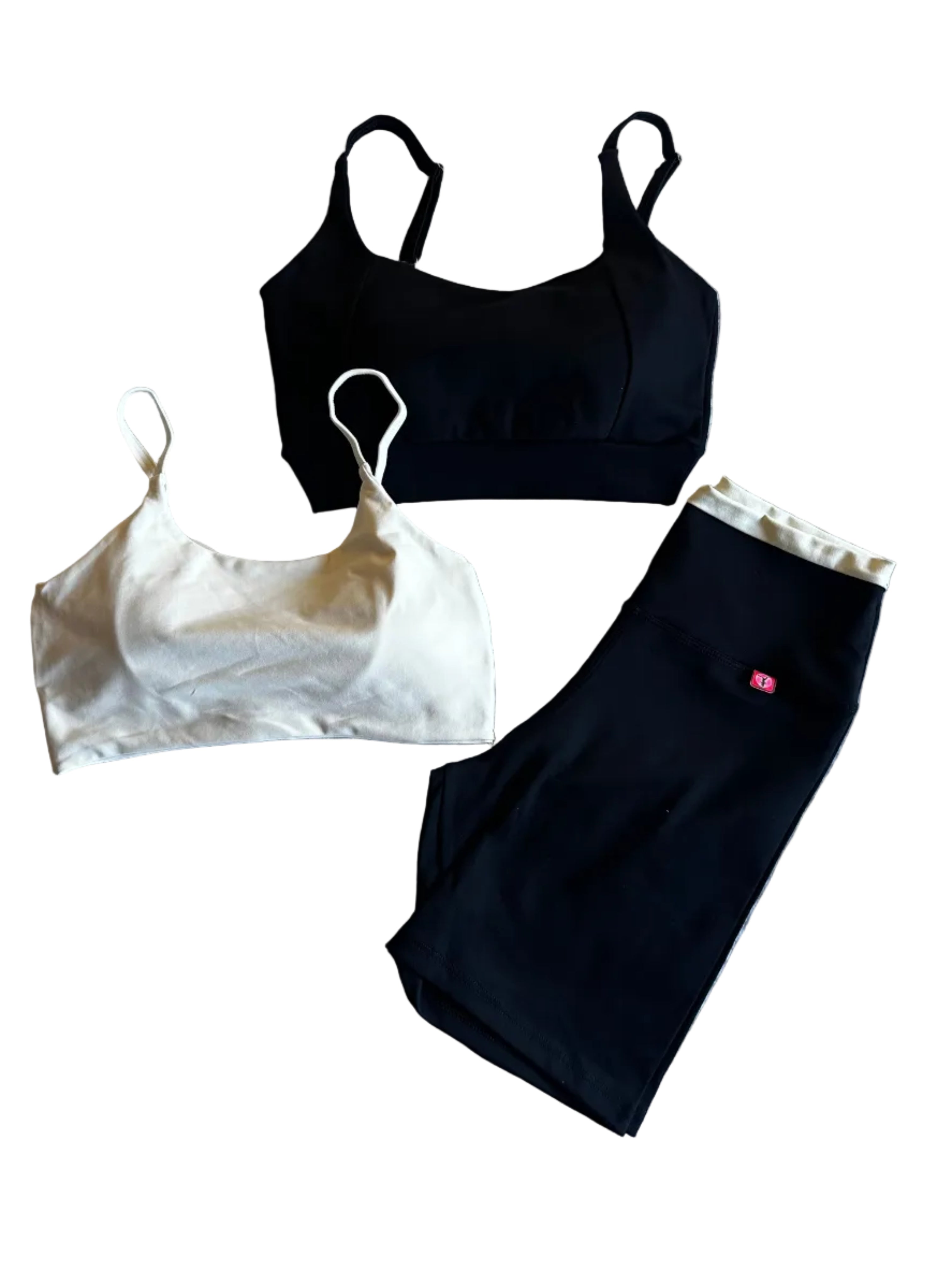 Calção ciclista preto com cós duplo off-white