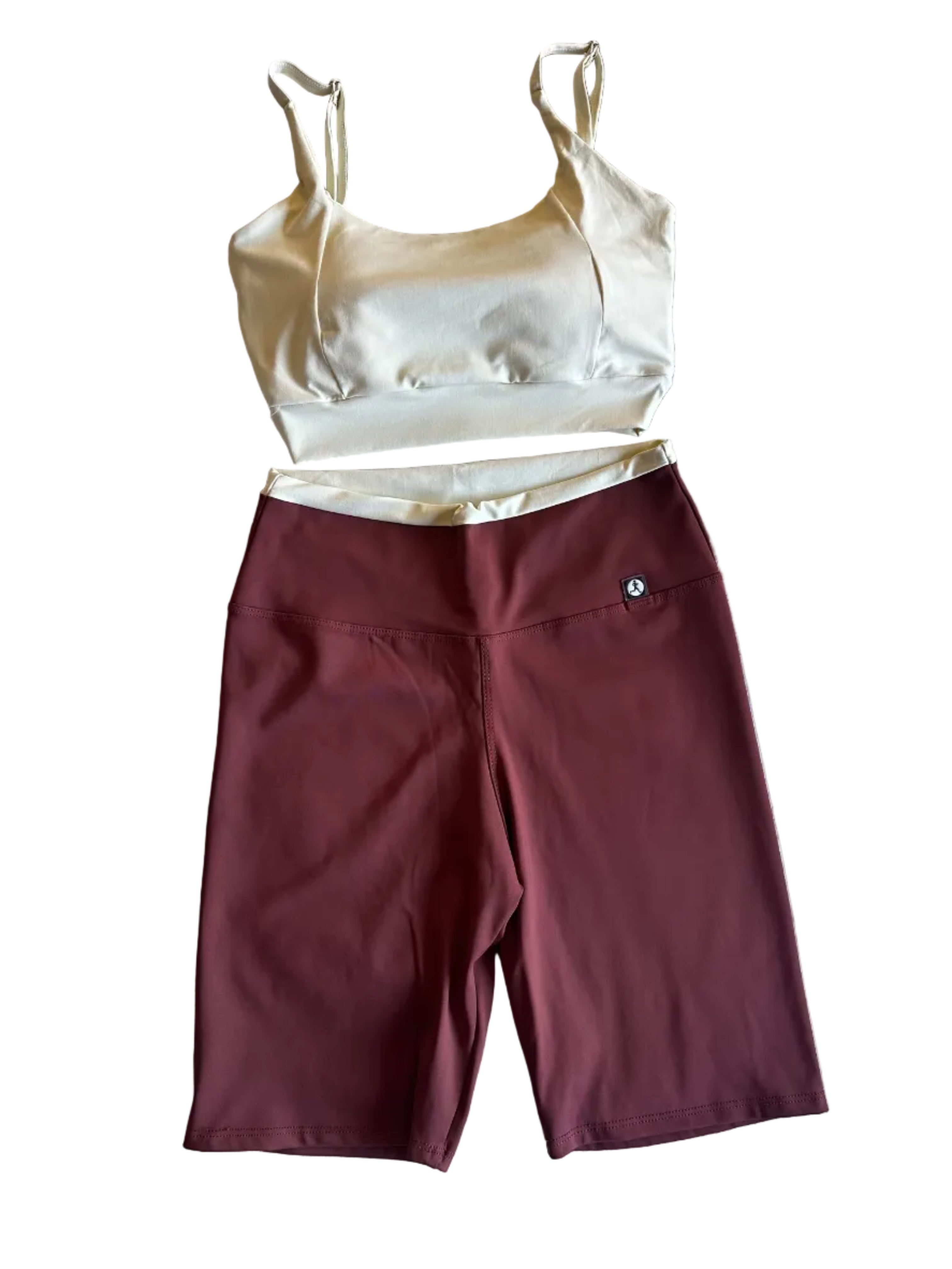 Calção Ciclista castanho cós-duplo