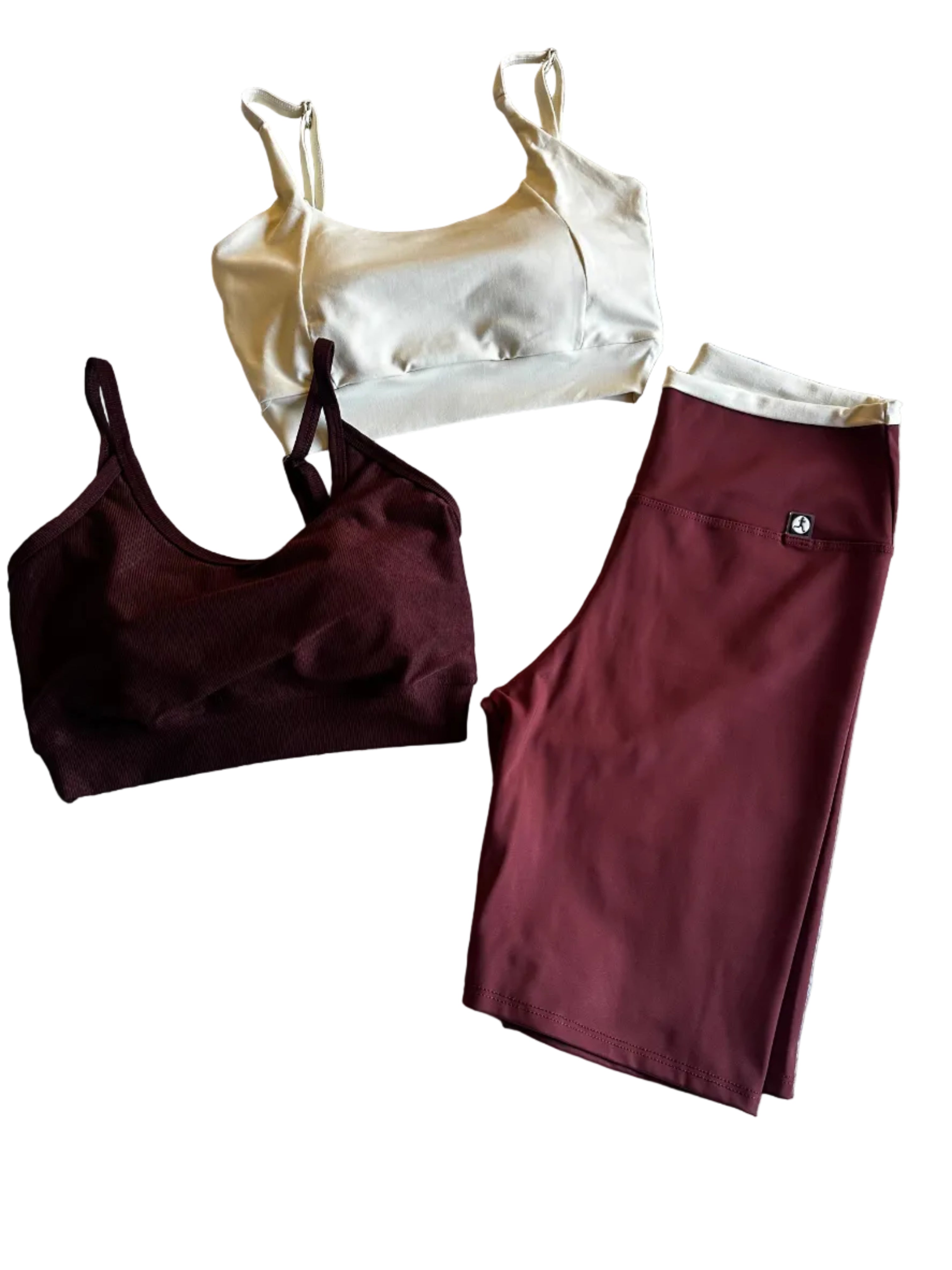 Calção Ciclista castanho cós-duplo