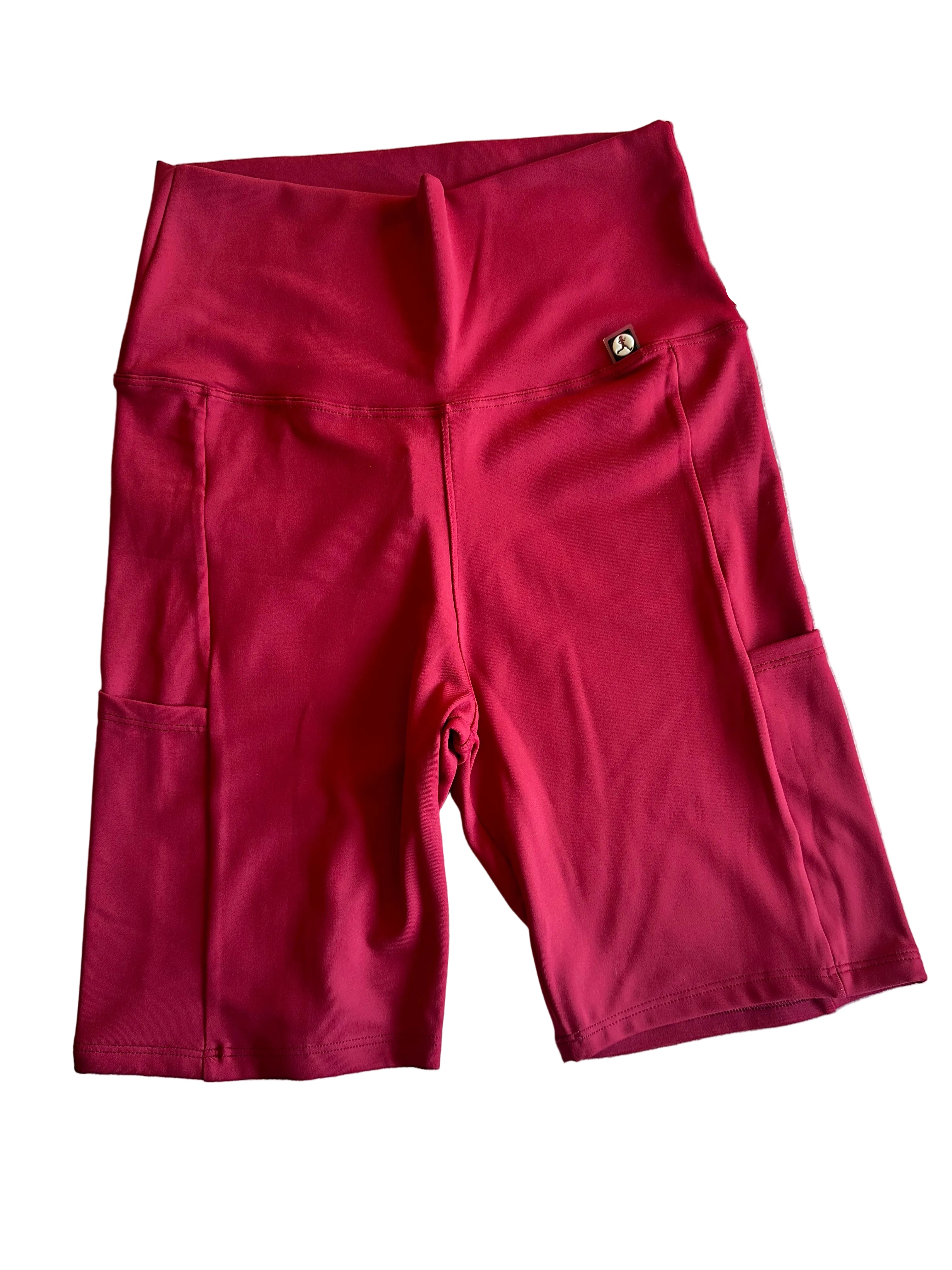 Calção Ciclista vermelho com bolsos