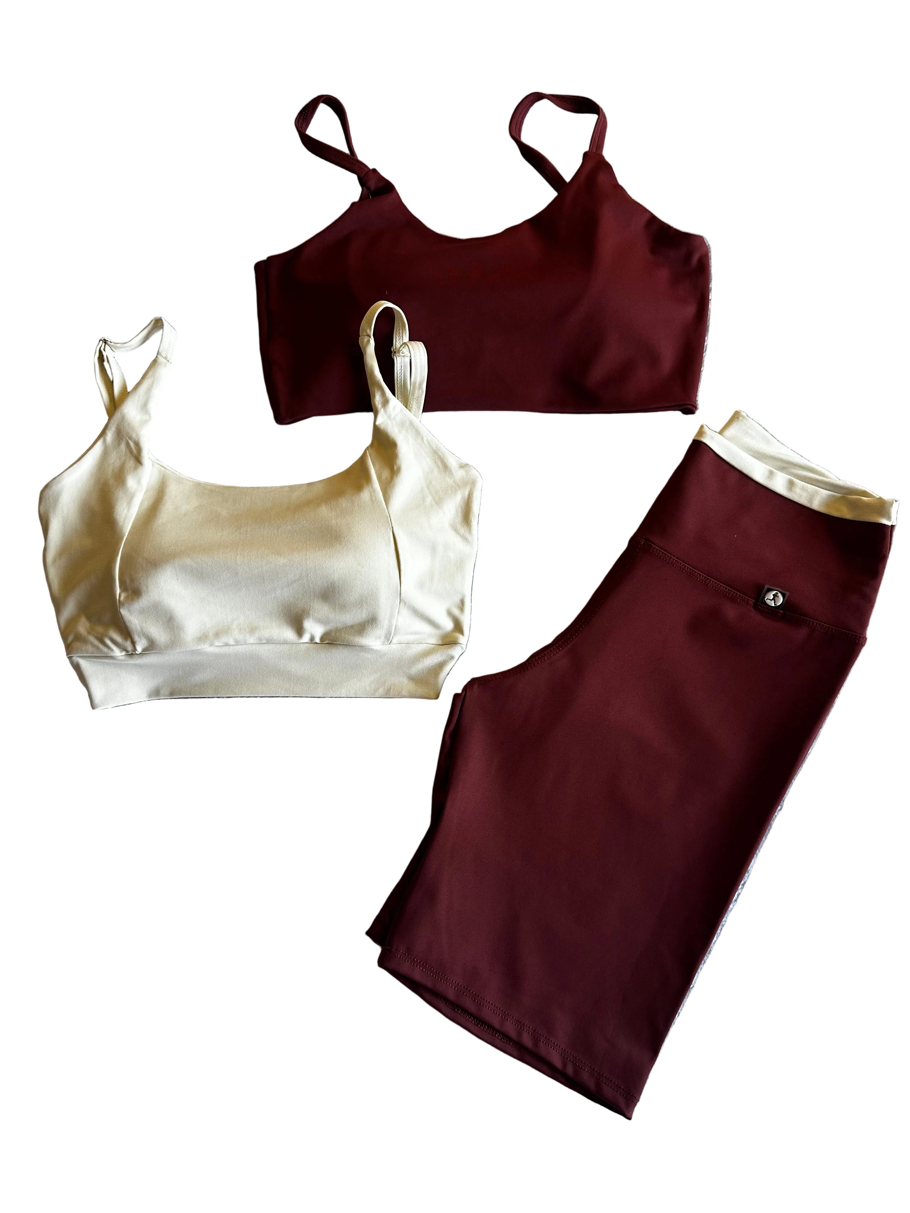 Calção Ciclista castanho cós-duplo