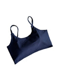 Top com copas azul marinho