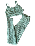 Conjunto brocado azul turquesa