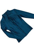 Casaco azul acetinado