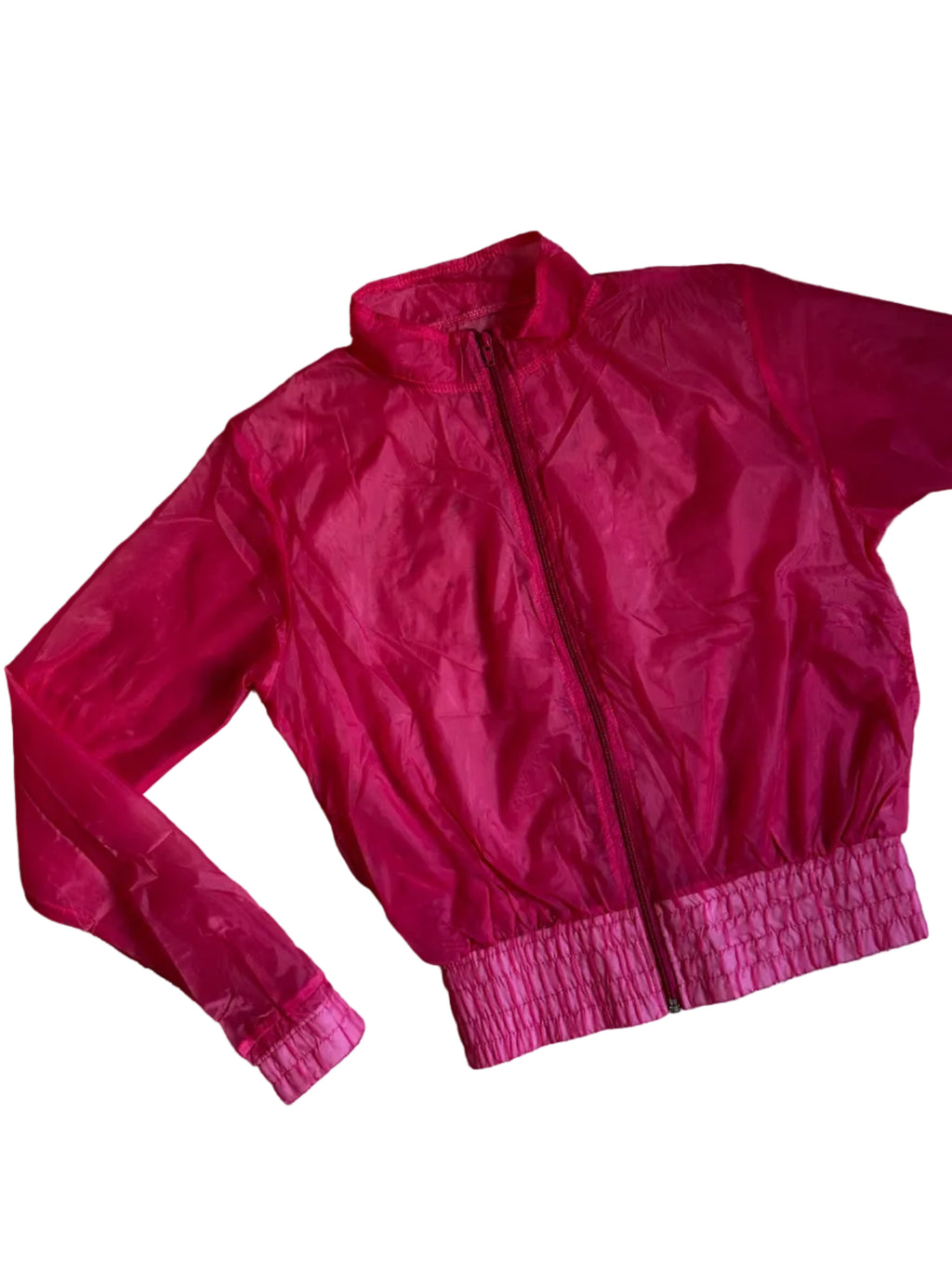 Corta vento rosa transparente