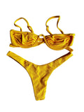 Biquini Gabriela Amarelo com textura