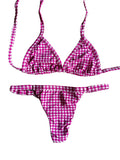 Biquini Melissa Vichy Rosa e Branco