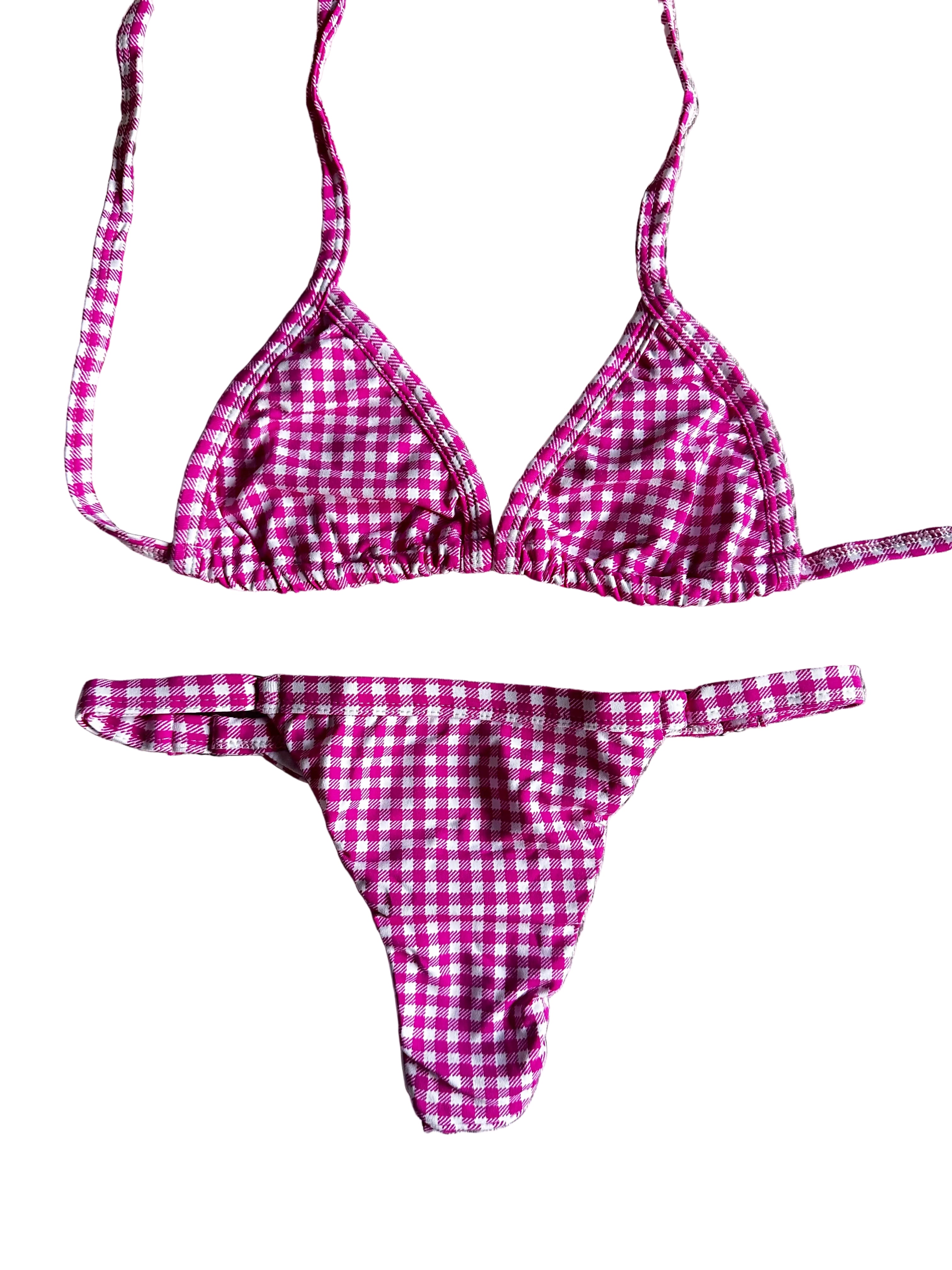 Biquini Melissa Vichy Rosa e Branco